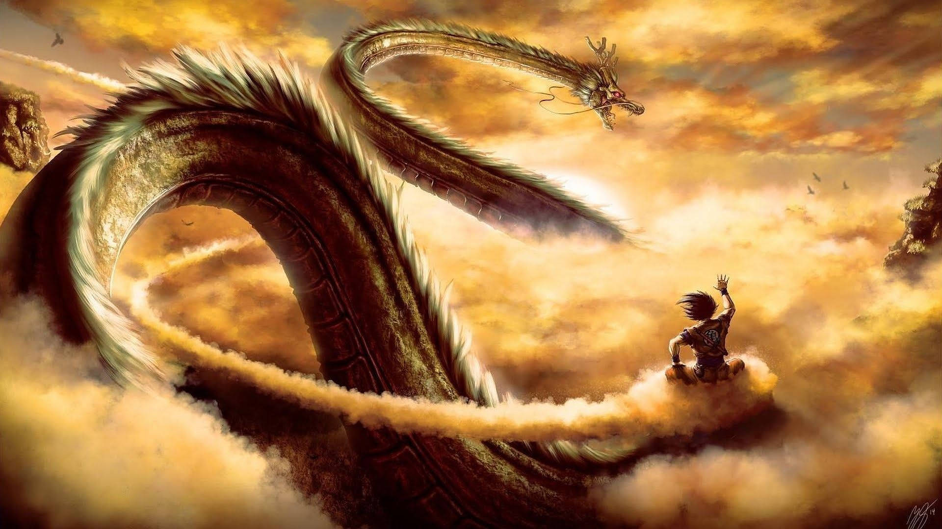 Goku και Shenron Ιαπωνικός Δράκος PC Ταπετσαρία