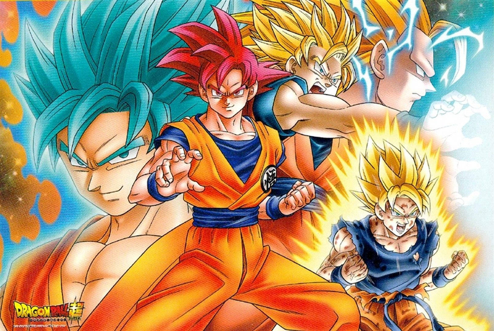 Ο Goku χρησιμοποιεί τις δυνάμεις του Super Saiyan για να αντιμετωπίσει τους κακούς. Ταπετσαρία