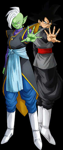 Ο Goku και ο Zamasu ποζάρουν στο Dragon Ball Ταπετσαρία
