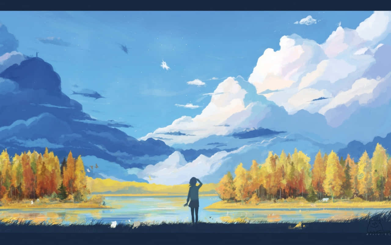 Google Anime Κοιτάζοντας το Ποτάμι Ταπετσαρία