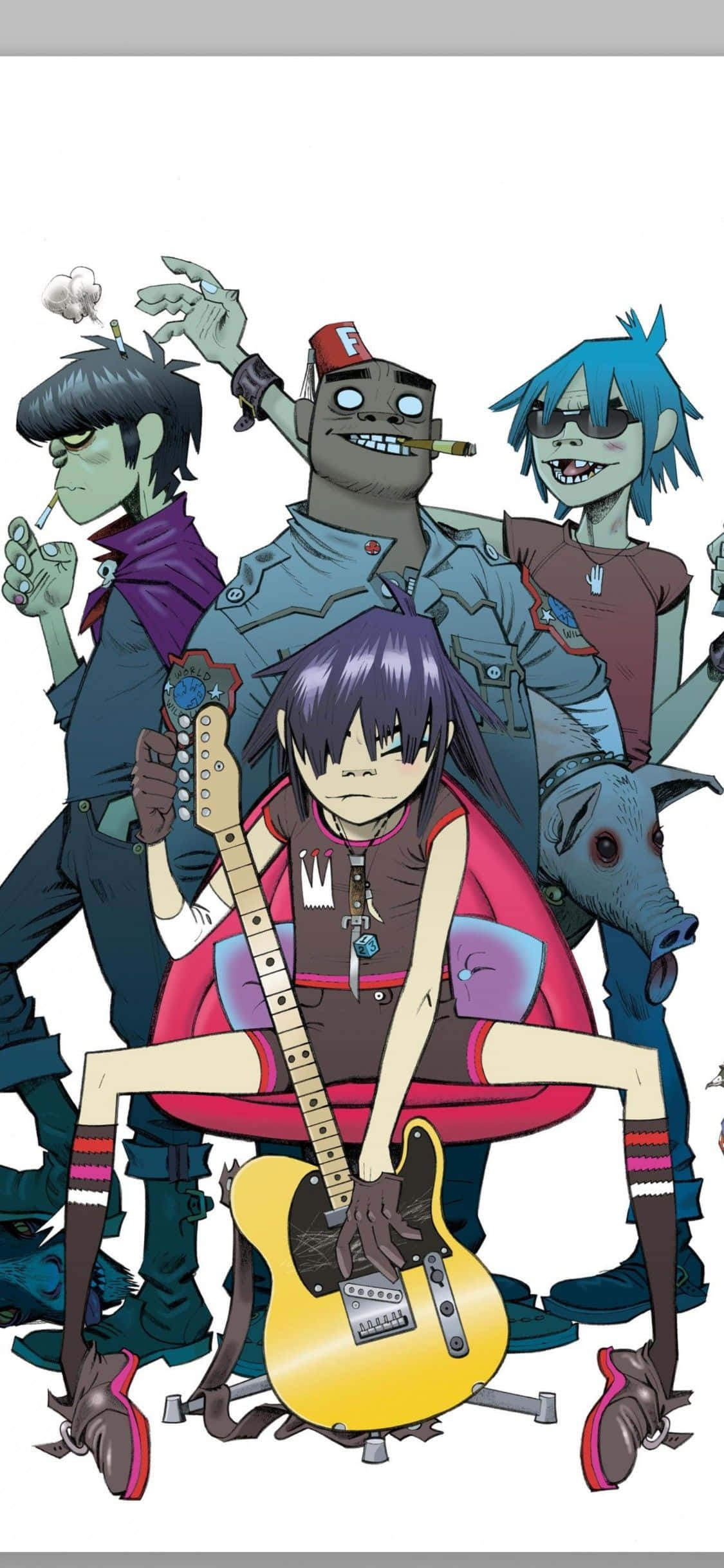 Gorillaz iPhone Μέλη Μπάντας Noodle στο Κέντρο Ταπετσαρία
