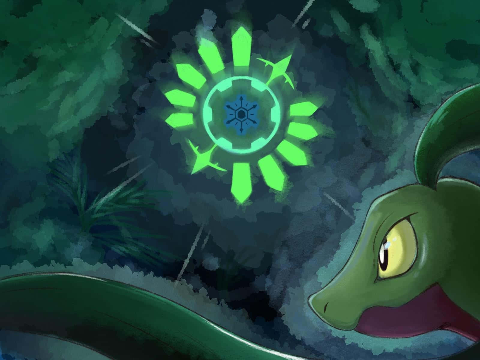 Grovyle περιτριγυρισμένο από μπαμπού Ταπετσαρία