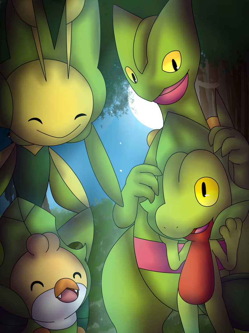 Grovyle με Πράσινο Pokémon Ταπετσαρία