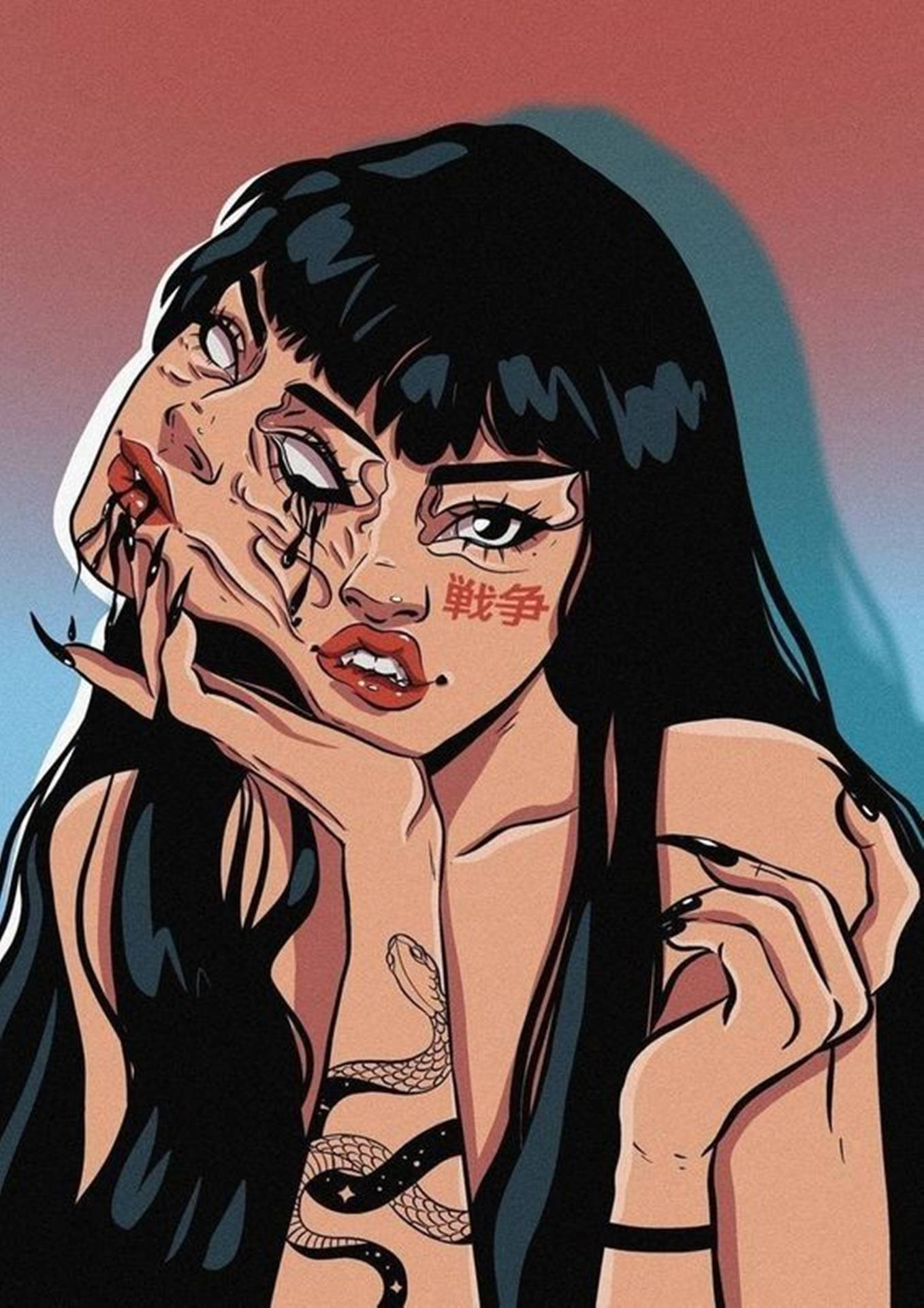 Grunge Αισθητική Μοναδικό Cool PFP Ψηφιακή Τέχνη — Χαριτωμένο αισθητικό GIF Ταπετσαρία