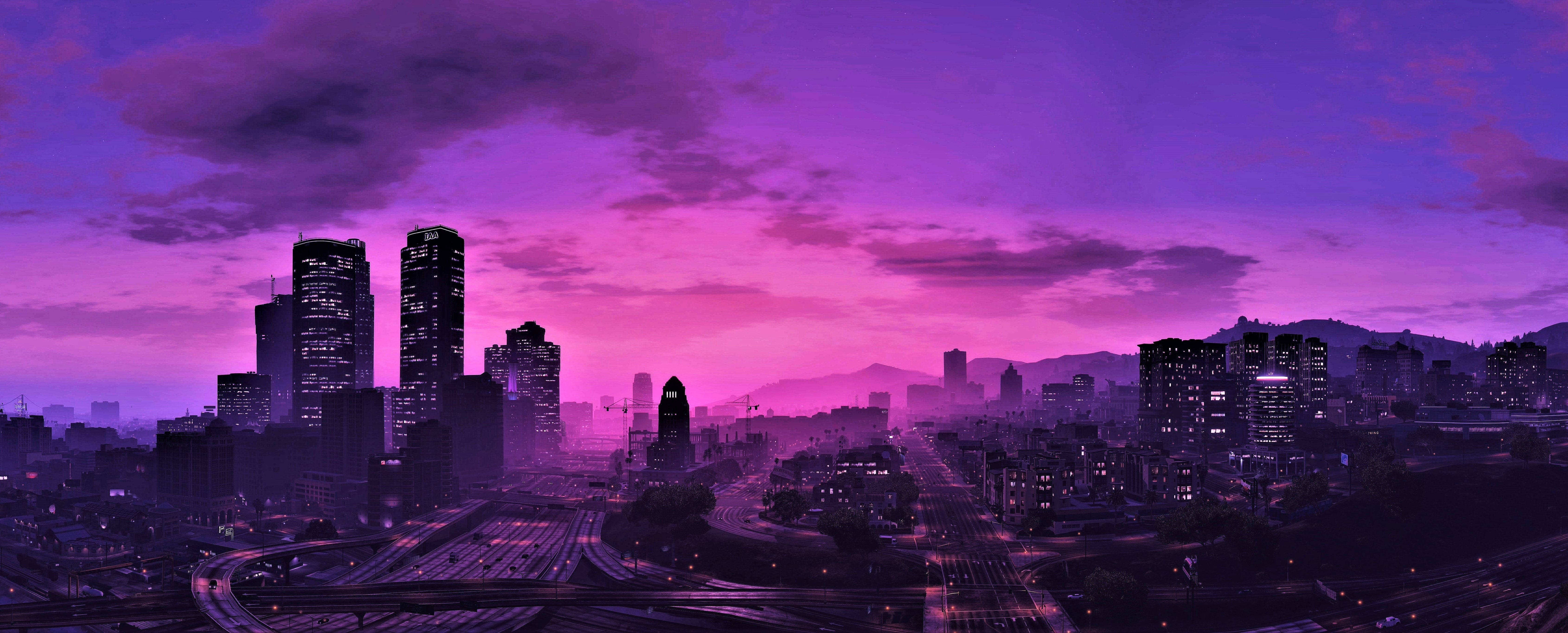 GTA 5 Μωβ Ορίζοντας 1080p Gaming Ταπετσαρία