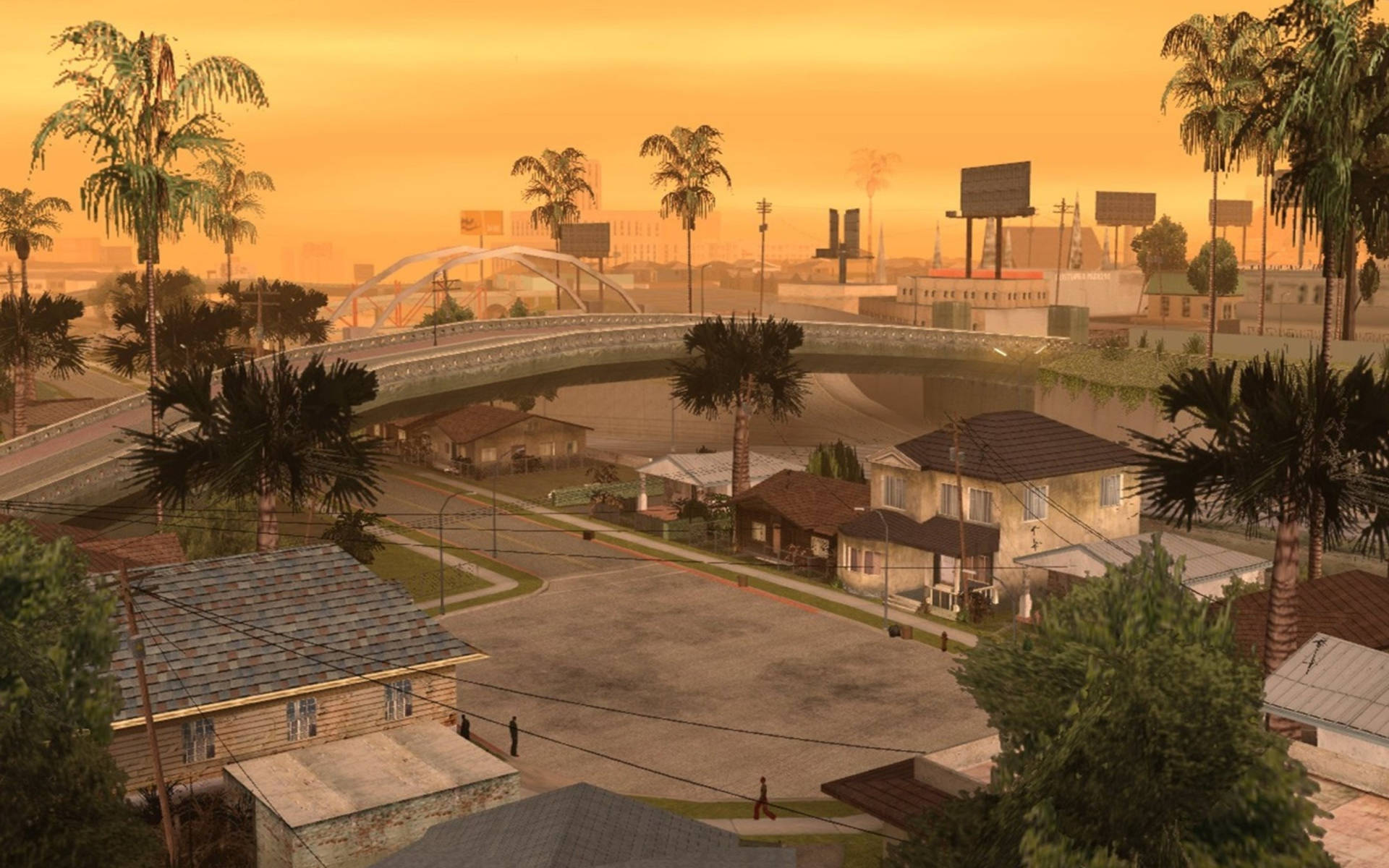 GTA SA 4K Ηλιοβασίλεμα σε Πόλη Ταπετσαρία