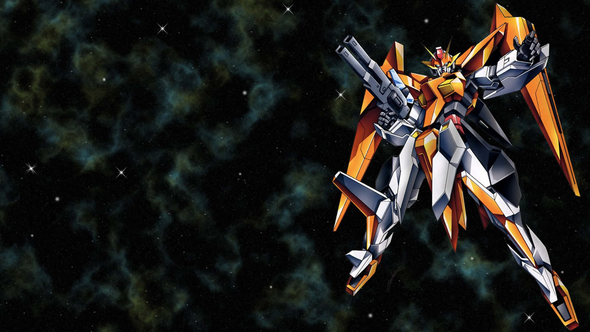 Gundam Desktop σε Πορτοκαλί και Άσπρο Ταπετσαρία