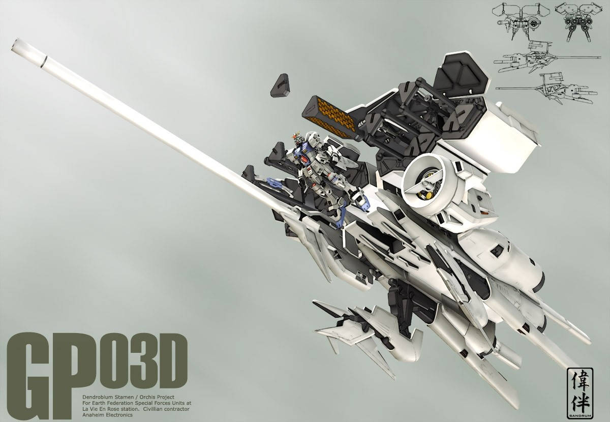 Λευκό Gundam GP03D Ταπετσαρία