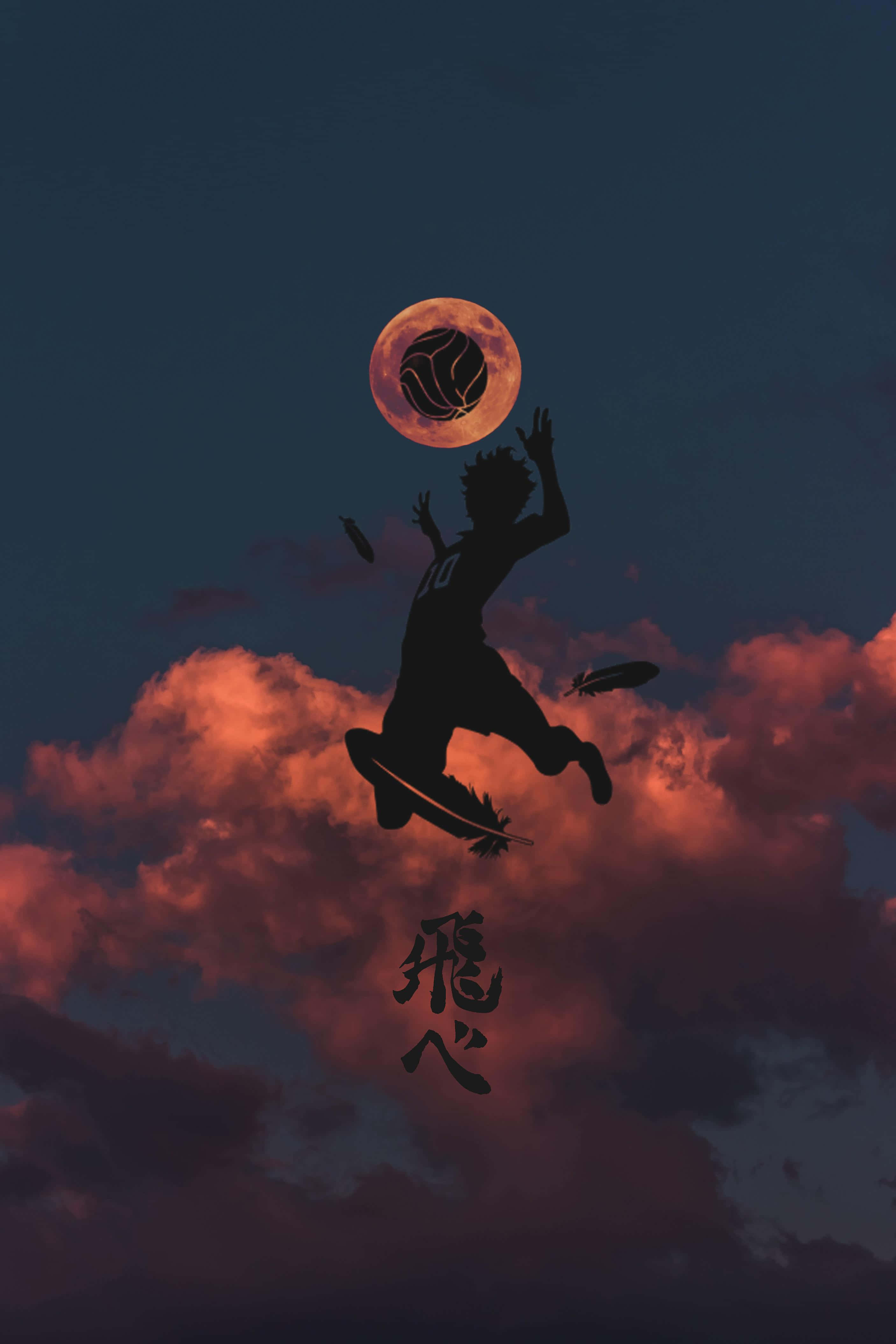 Haikyuu iPhone Ψηφιακή Τέχνη Σιλουέτας Shoyo Hinata Ταπετσαρία