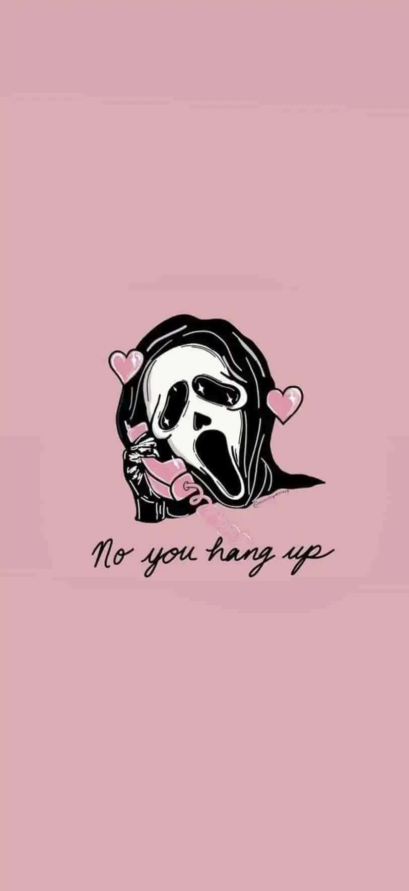 Εντυπωσιακό ροζ φόντο Halloween με ιπτάμενες νυχτερίδες, κεριά και ανατριχιαστικά κρανία Ταπετσαρία