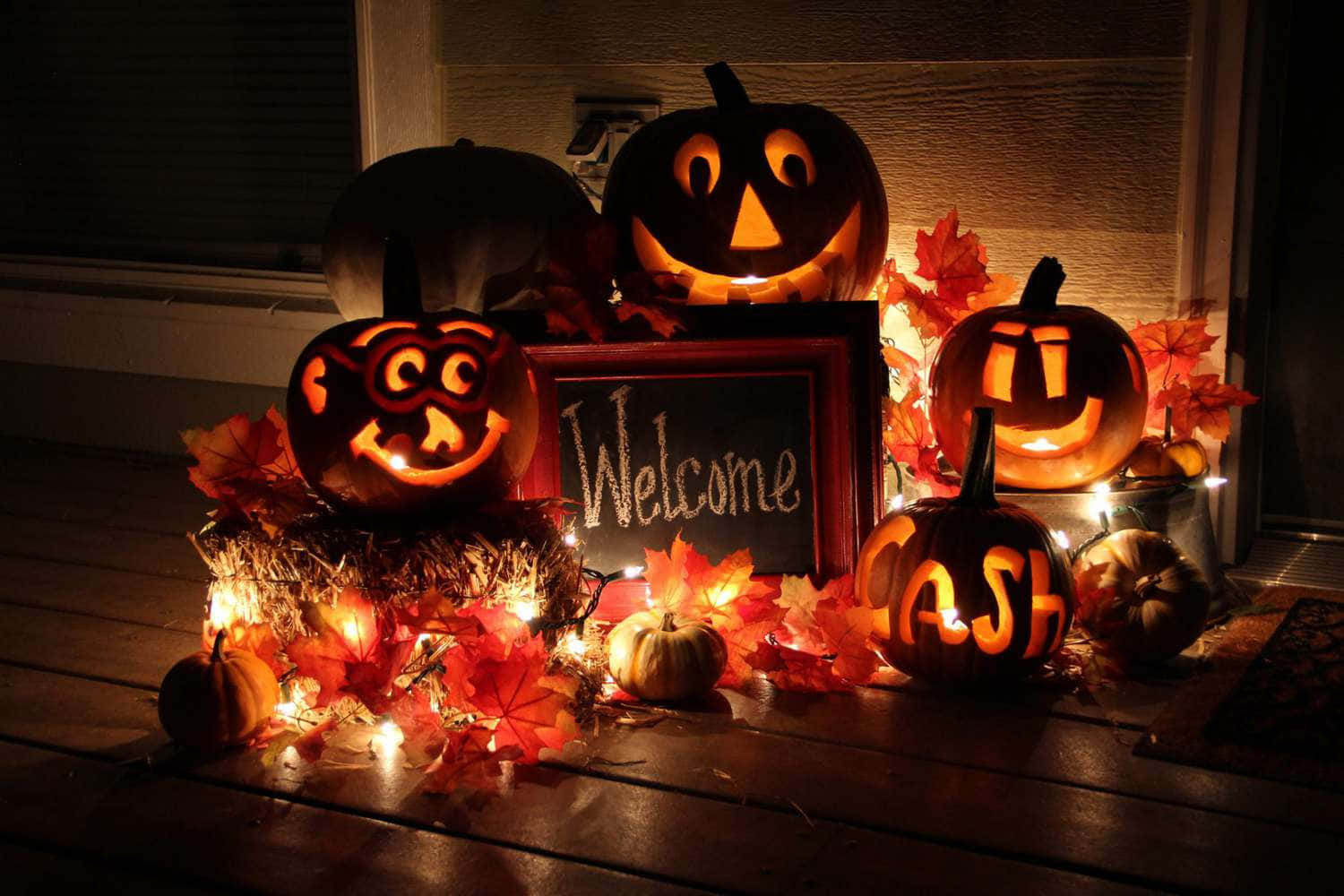 Λαμπερές Ξύλινες Εικόνες Halloween Ταπετσαρία