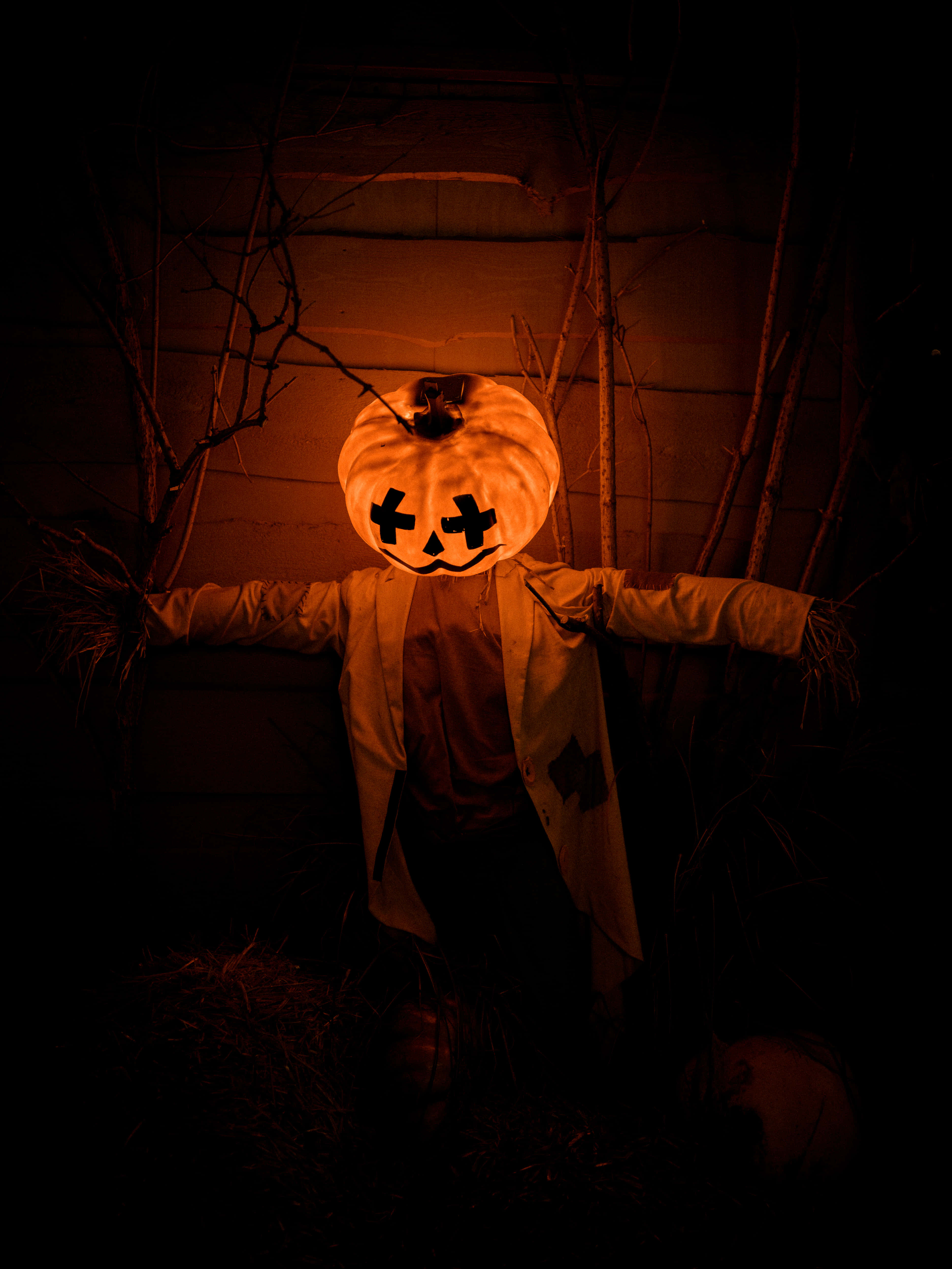 Λεζάντα: Μαγευτική Κολοκύθα Halloween σε Φθινοπωρινή Νύχτα Ταπετσαρία