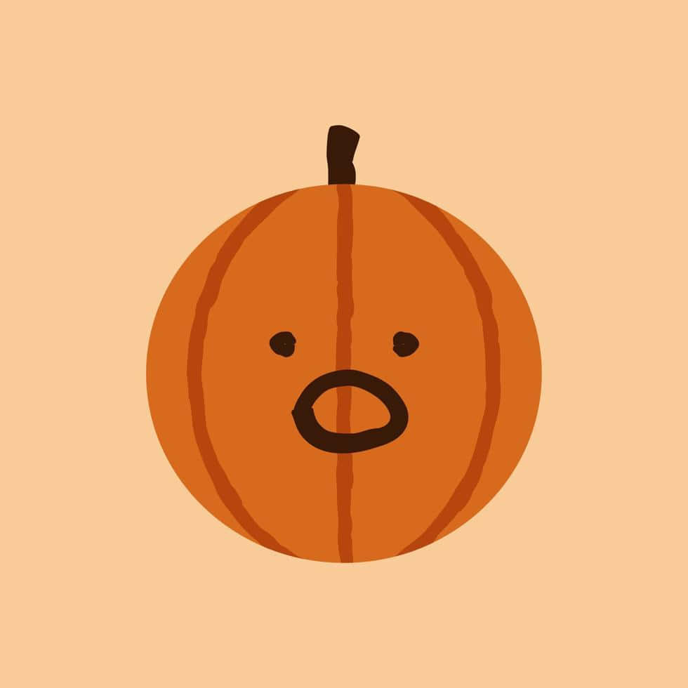 Αισθητική χαριτωμένη κολοκύθα Halloween με σοκαρισμένο πρόσωπο Ταπετσαρία