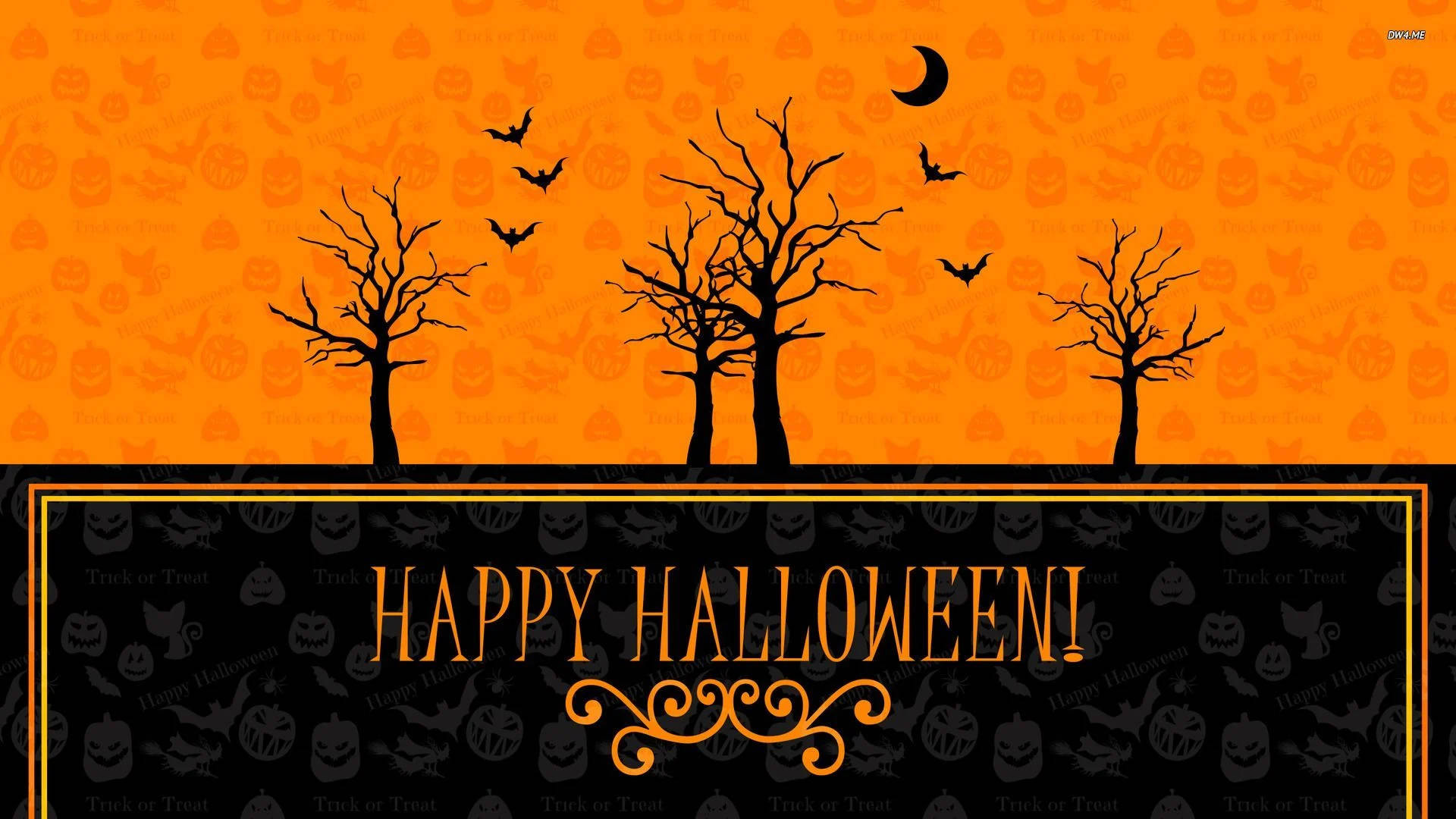 Χαρούμενη Ρετρό Αφίσα Halloween Ταπετσαρία
