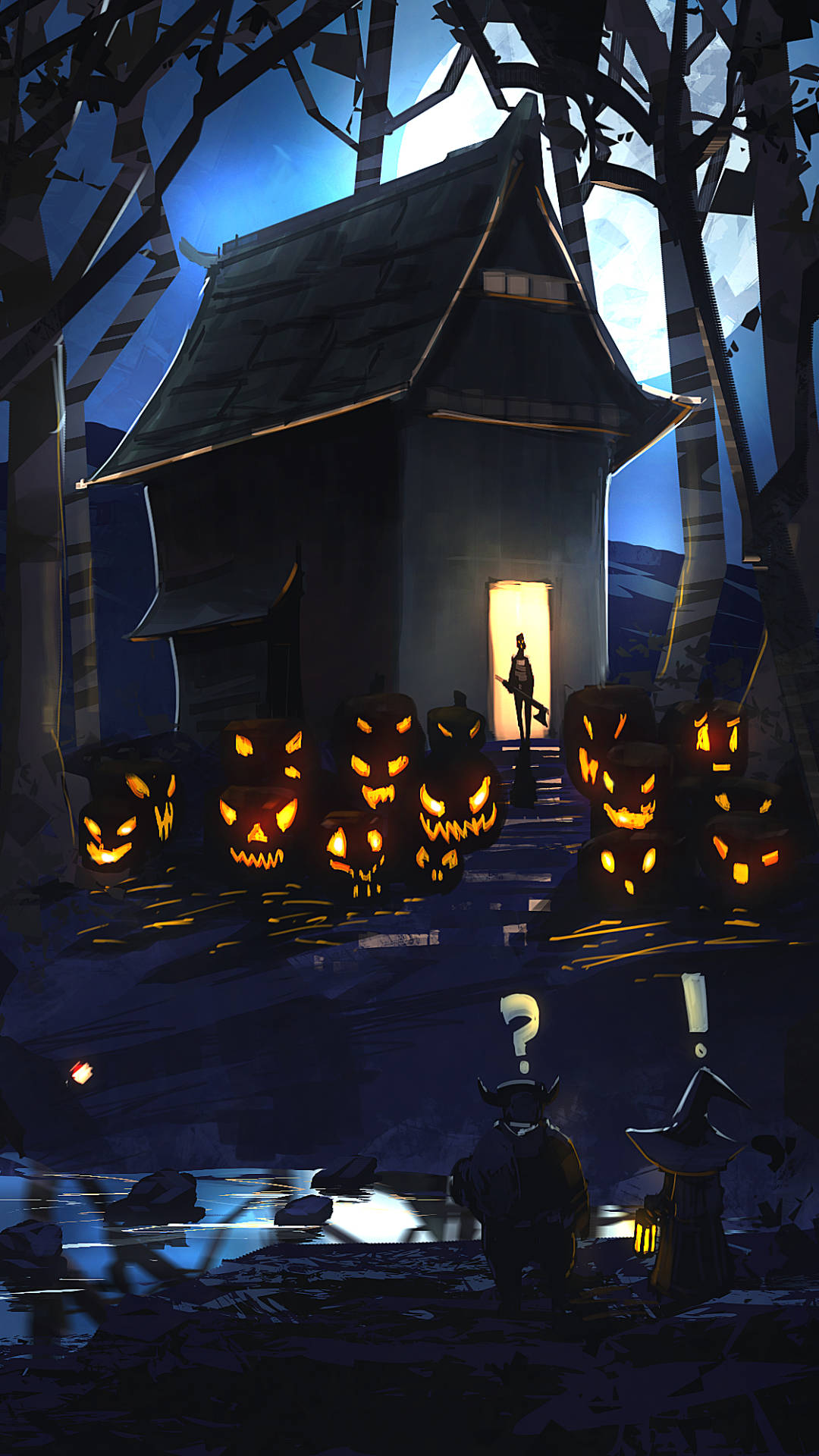 Στοιχειωμένο Σπίτι στο Δάσος Halloween iPhone Ταπετσαρία