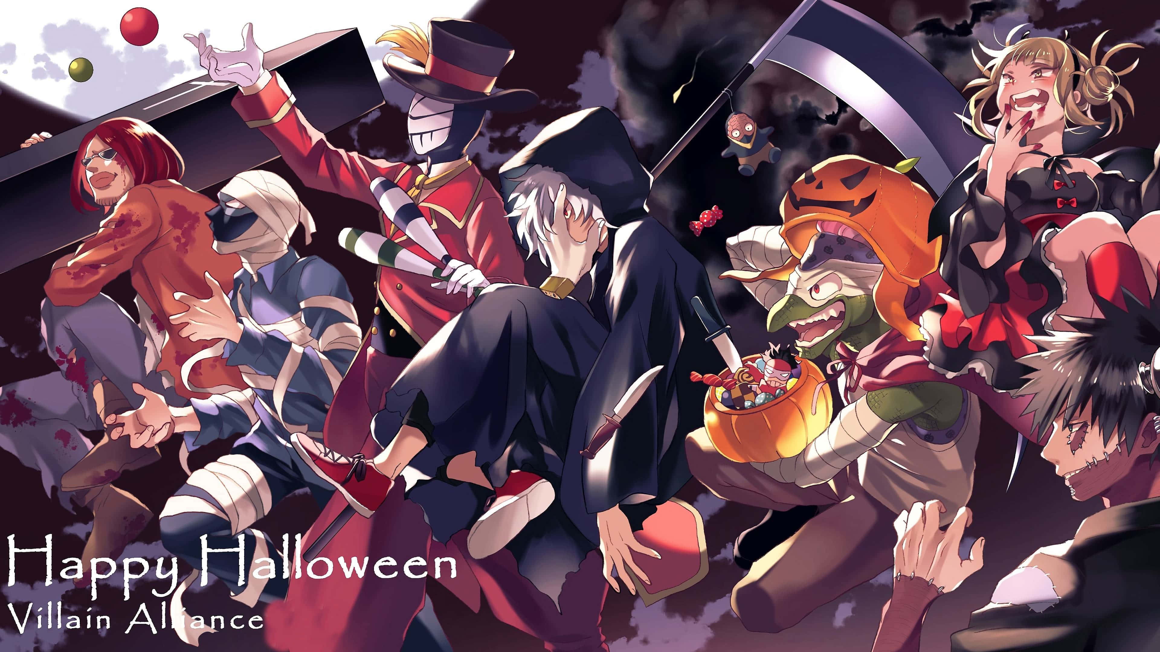 Χαιρετισμός Halloween από τη Συμμορία των Κακών του My Hero Academia Ταπετσαρία