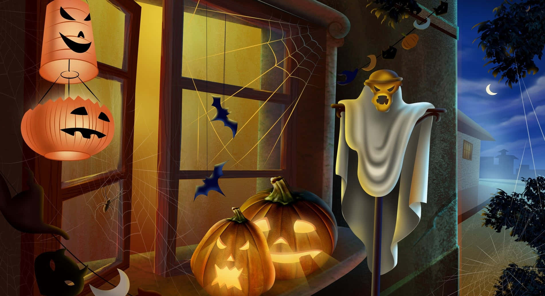 Όμορφη Διακόσμηση Halloween σε Σπίτι Ταπετσαρία