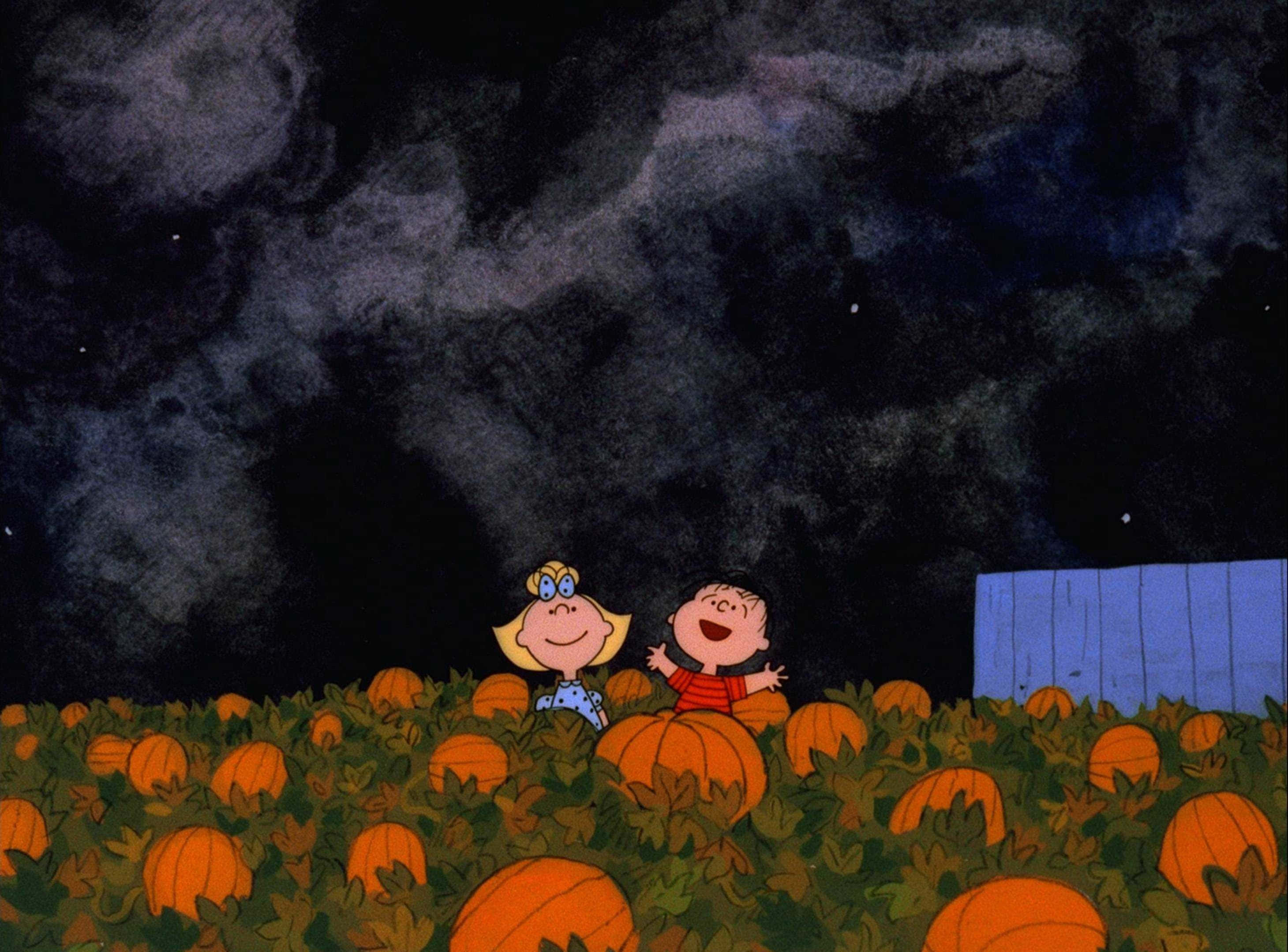 Αισθητικό Φόντο Halloween με Κολοκύθες και Χαρακτήρες Peanuts Ταπετσαρία