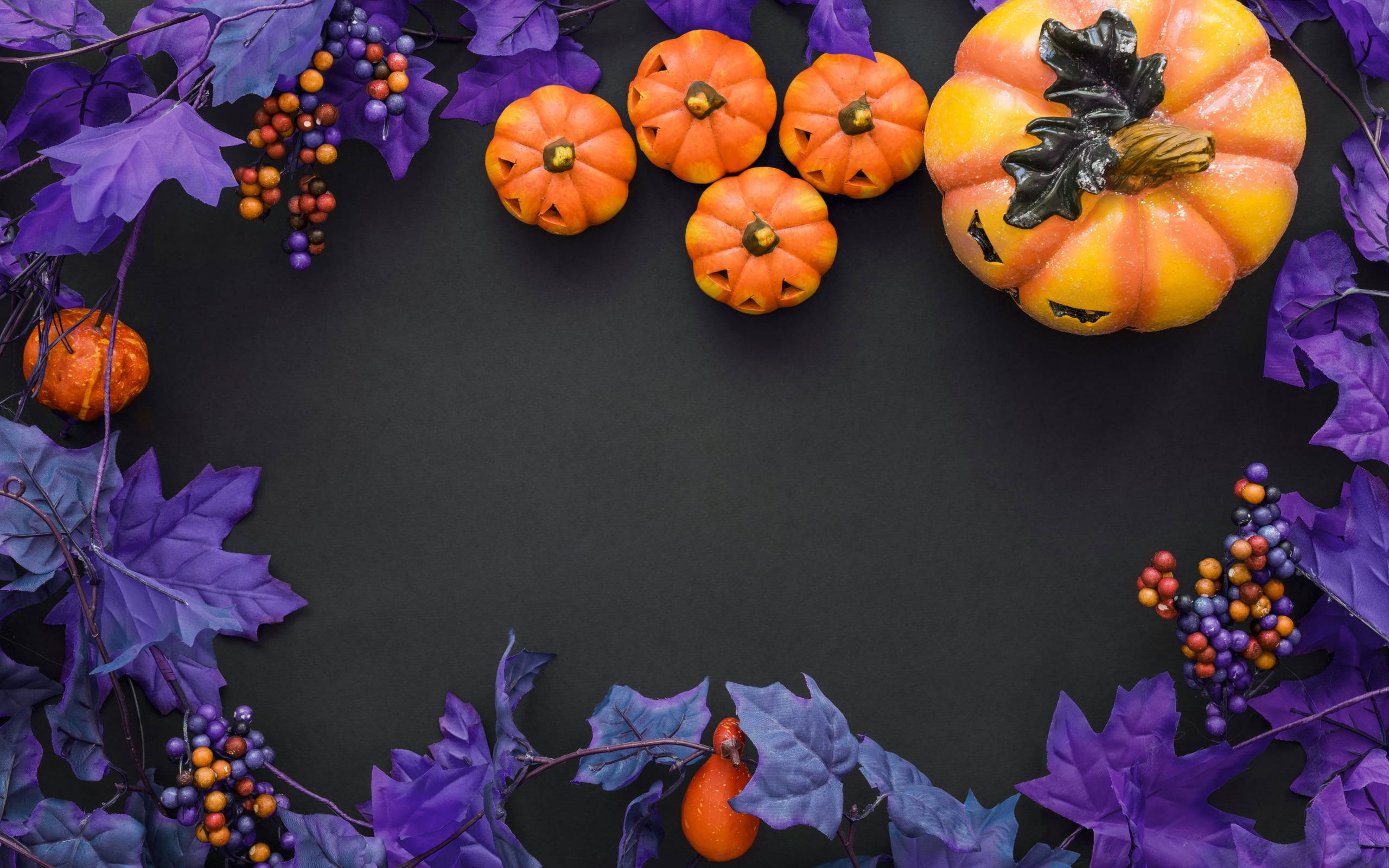 Μωβ Αισθητικό Χαριτωμένο Halloween Ταπετσαρία