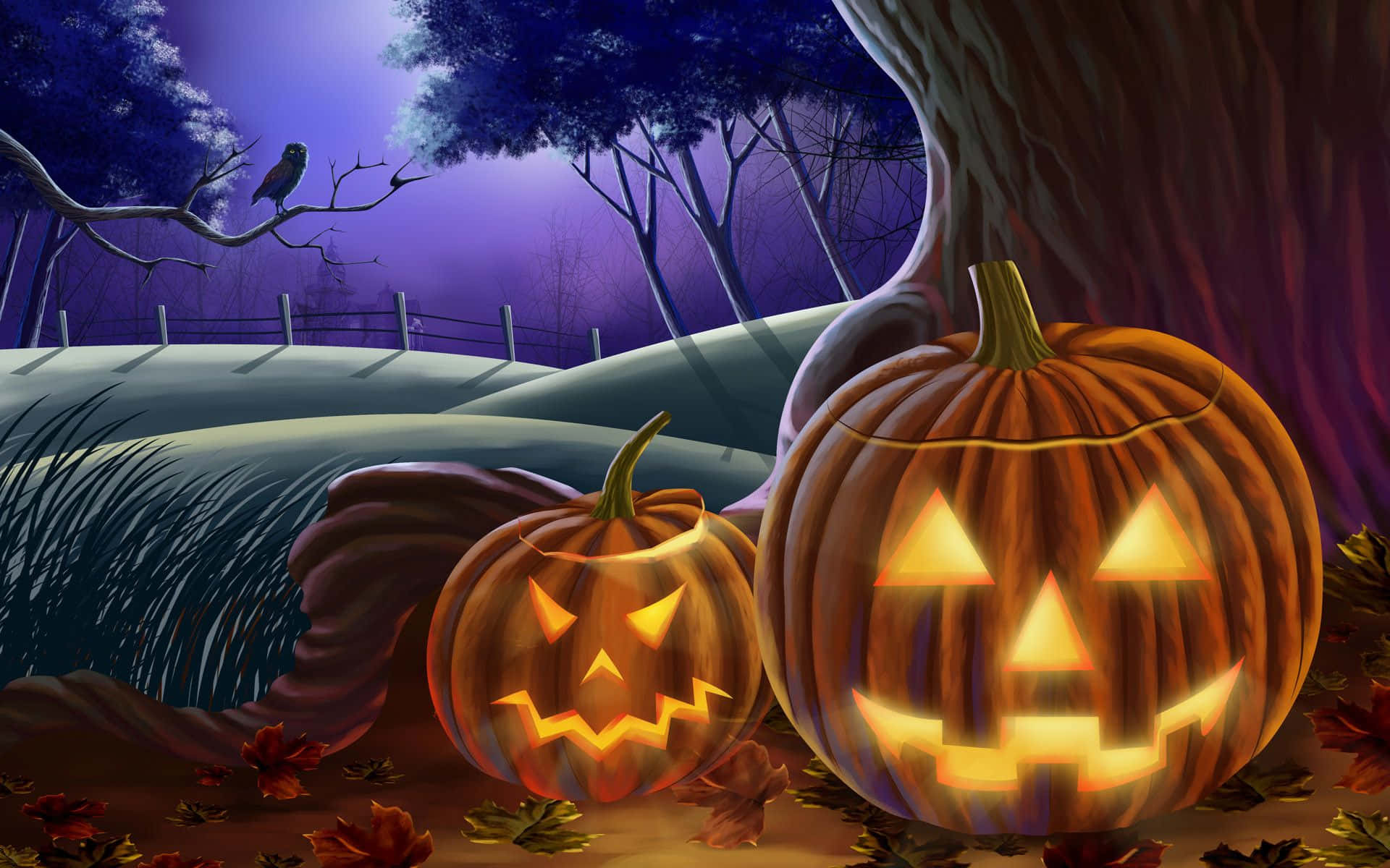 Κολοκύθες Halloween με Κινούμενα Σχέδια Ταπετσαρία