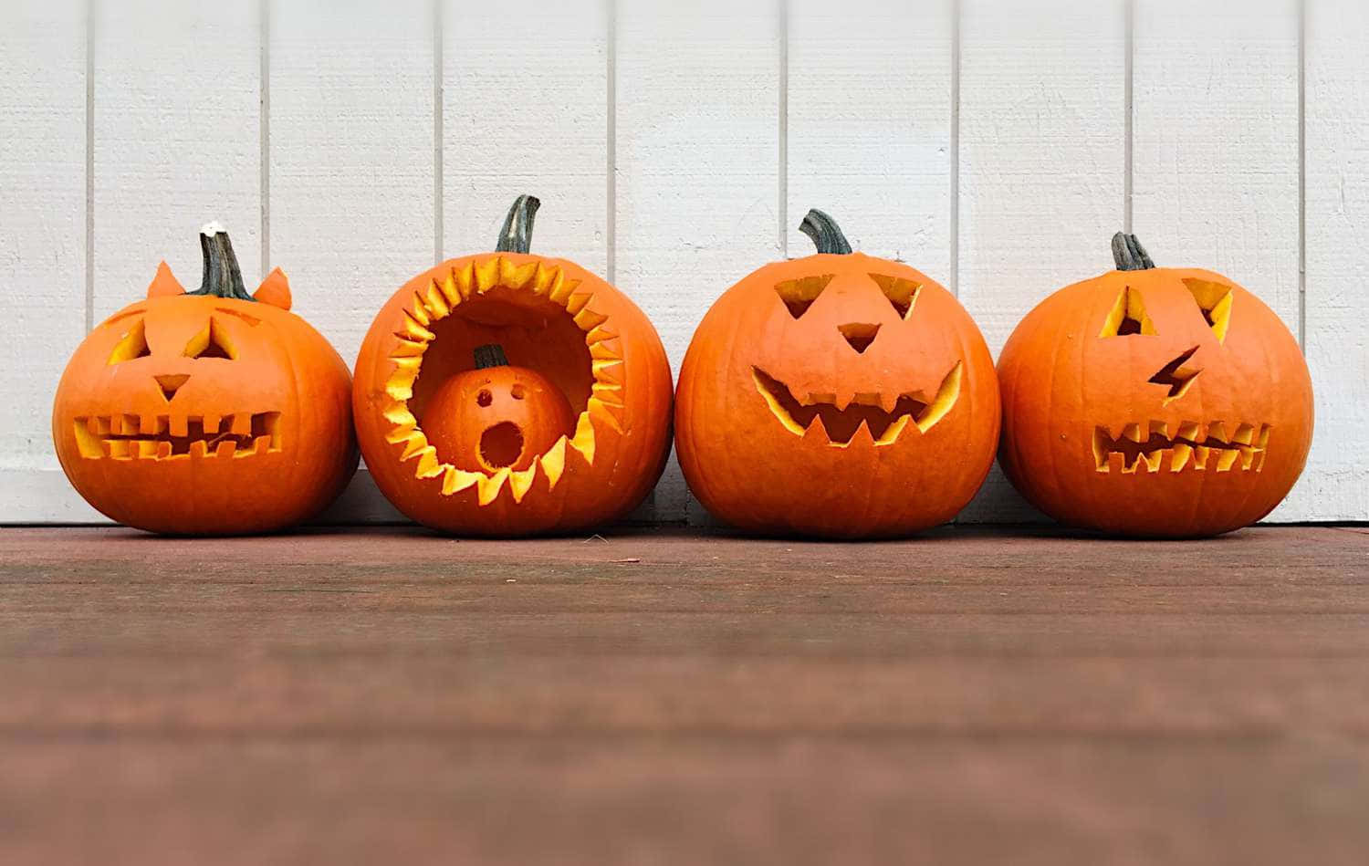 Χαριτωμένη Σκαλιστή Κολοκύθα Halloween Ταπετσαρία
