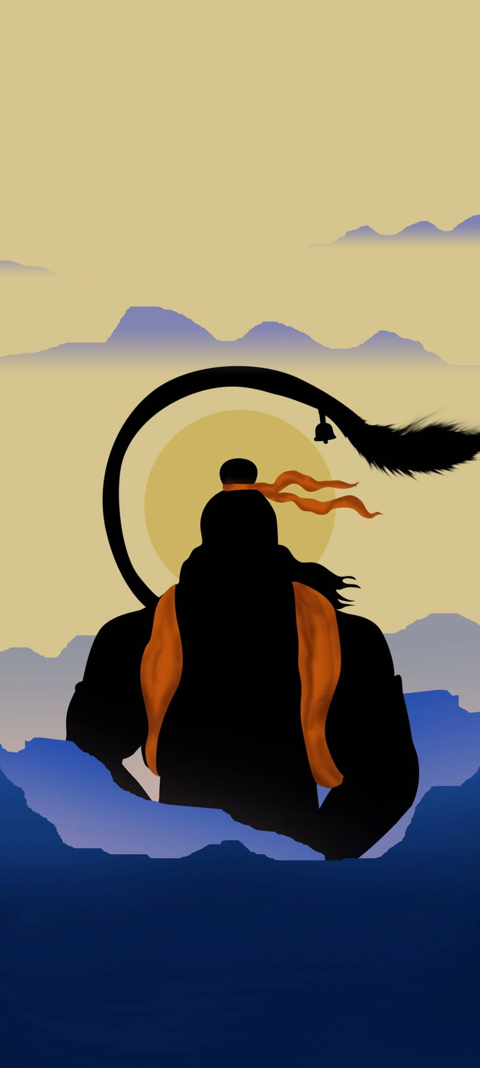 Ινδουιστικός Θεός Hanuman Μινιμαλιστική Αισθητική Ταπετσαρία