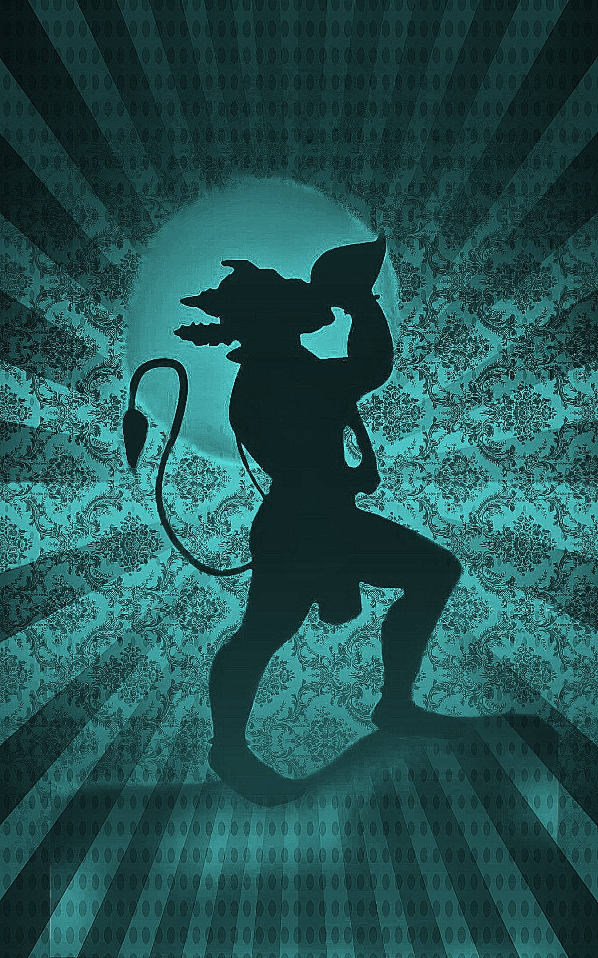 Πράσινος Θεός Hanuman με Κοχύλι Ταπετσαρία