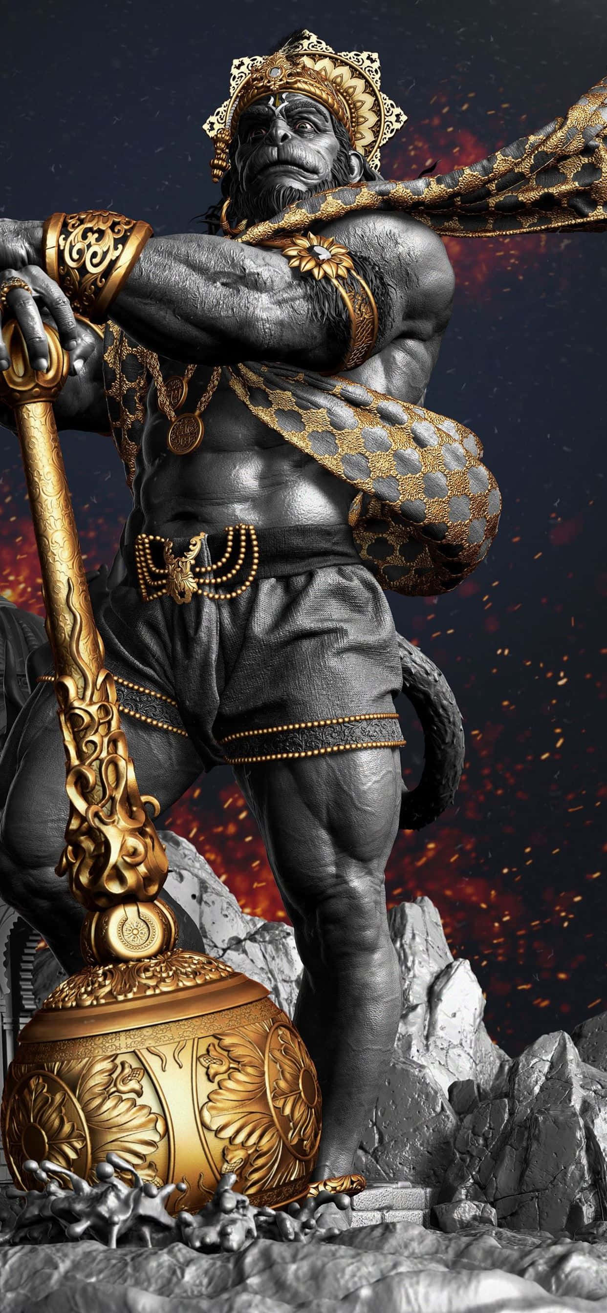 Σύγχρονο Άγαλμα του Λόρδου Hanuman Εικόνα Ταπετσαρία