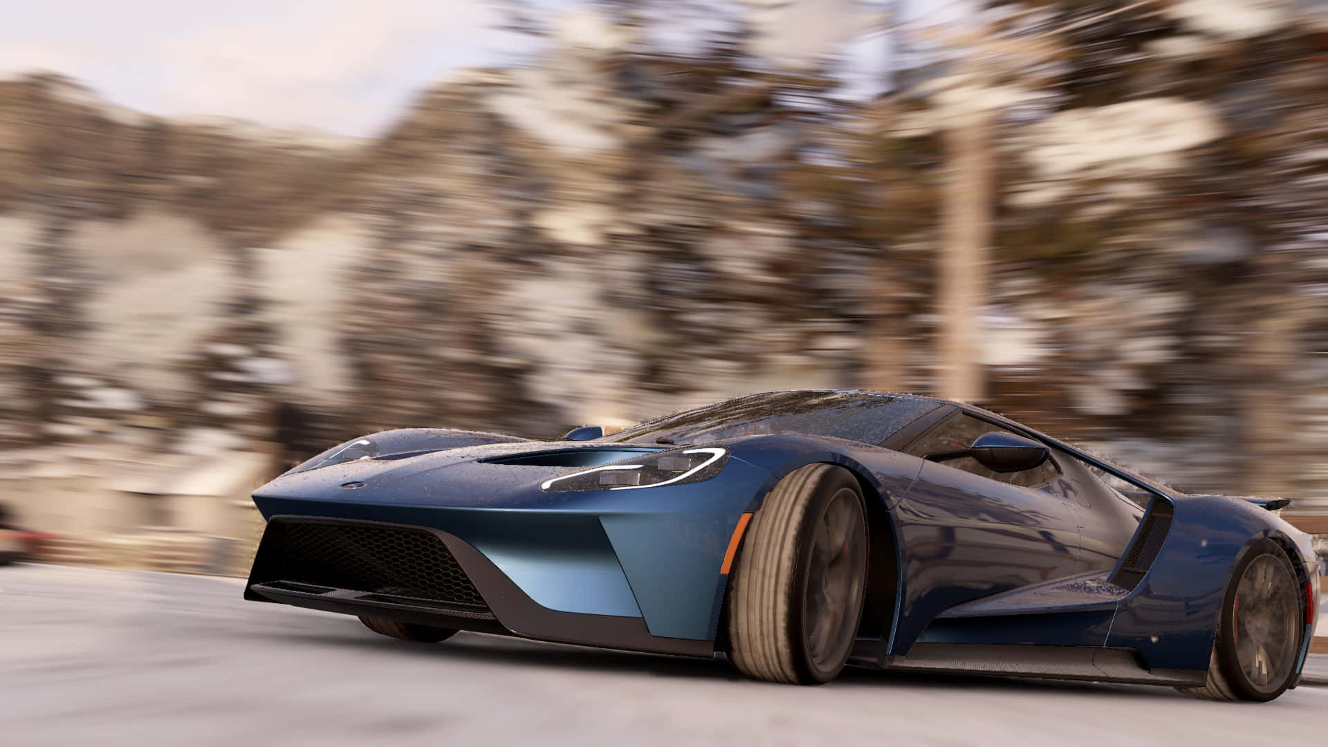 HD Project Cars Μπλε Ford GT Φόντο Ταπετσαρία