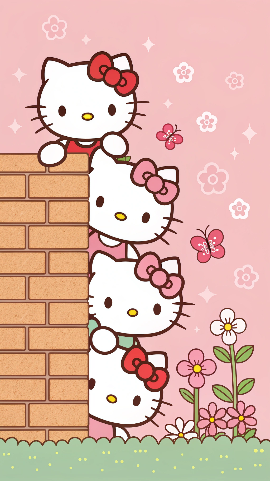 Οι Hello Kitties πίσω από τον τοίχο αποκαλύπτονται σοκαριστικά Ταπετσαρία