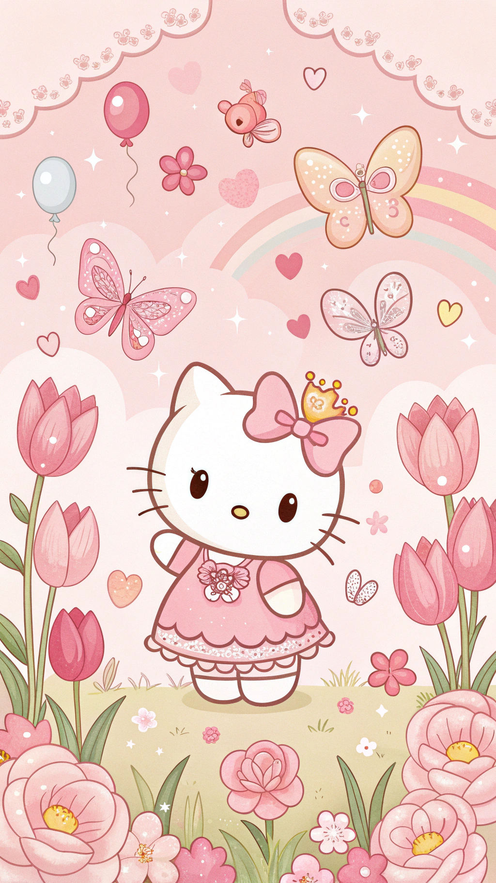 Τα Μυστικά του Μαγικού Κήπου της Hello Kitty Αποκαλύπτονται Ταπετσαρία