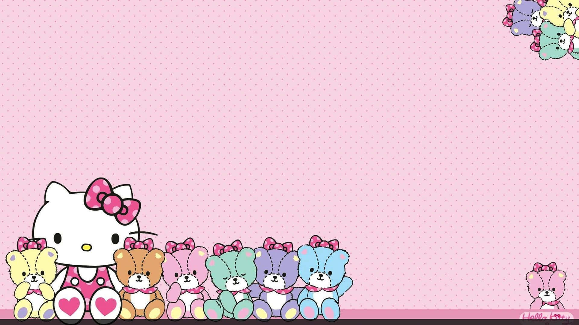 Hello Kitty με Αρκουδάκια Φόντο Ταπετσαρία