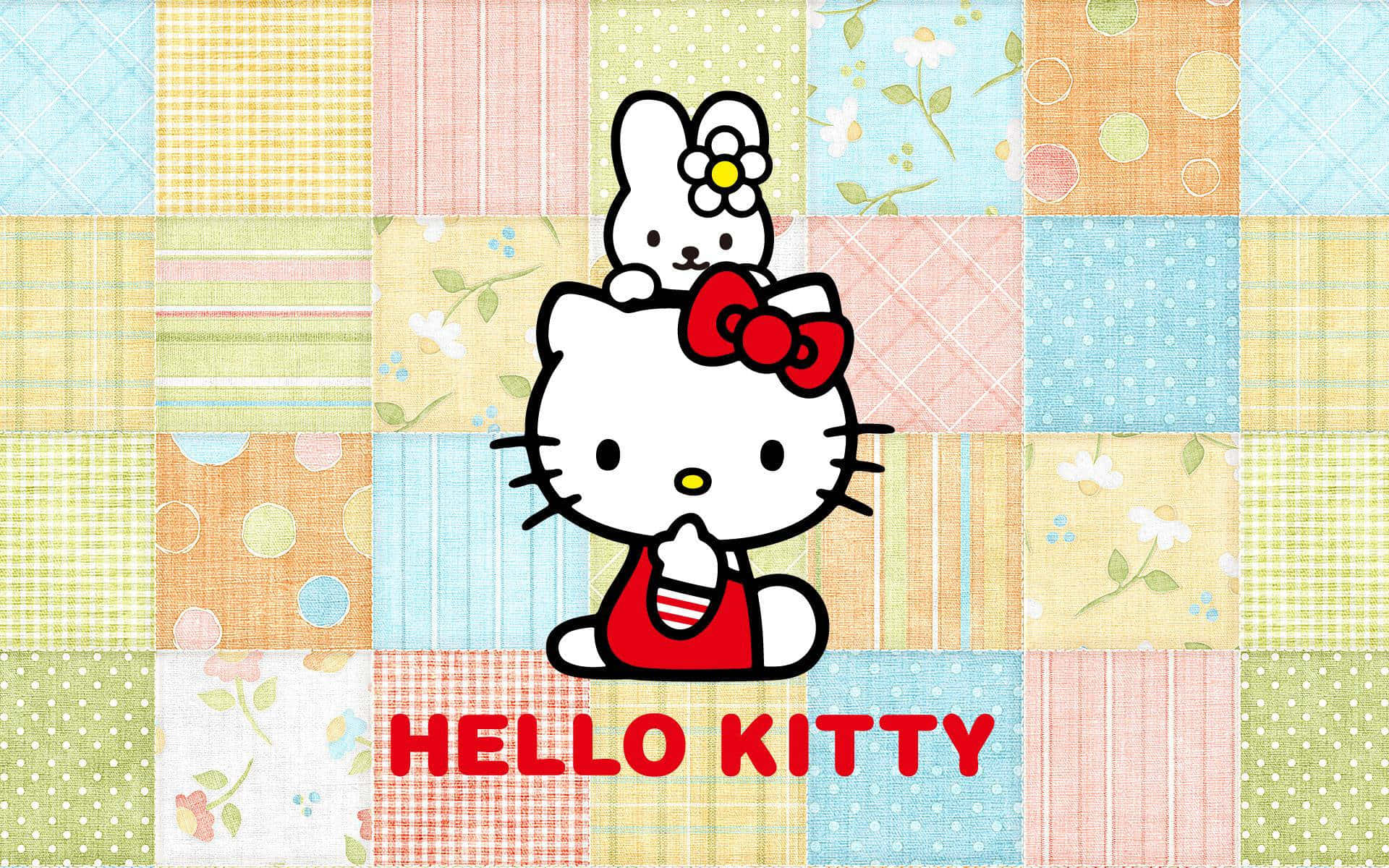 Hello Kitty με Μοτίβα Φόντο Ταπετσαρία