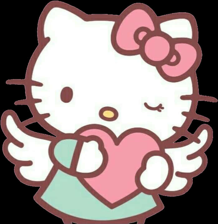 Hello Kitty που κρατάει καρδιά Ταπετσαρία