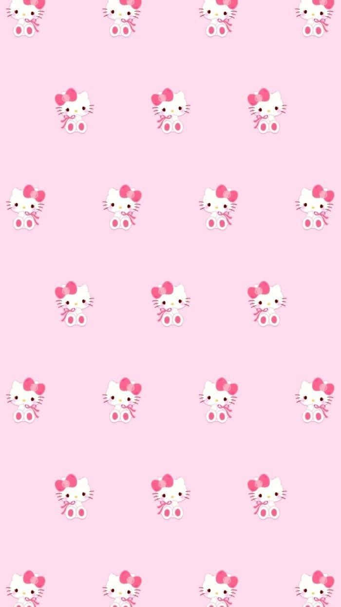 Πολλές Χαριτωμένες Ροζ Hello Kitty Ταπετσαρία