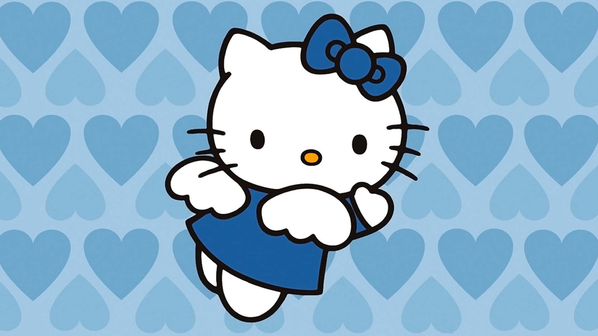 Αγγελική Hello Kitty σε Φόντο με Καρδιές Ταπετσαρία