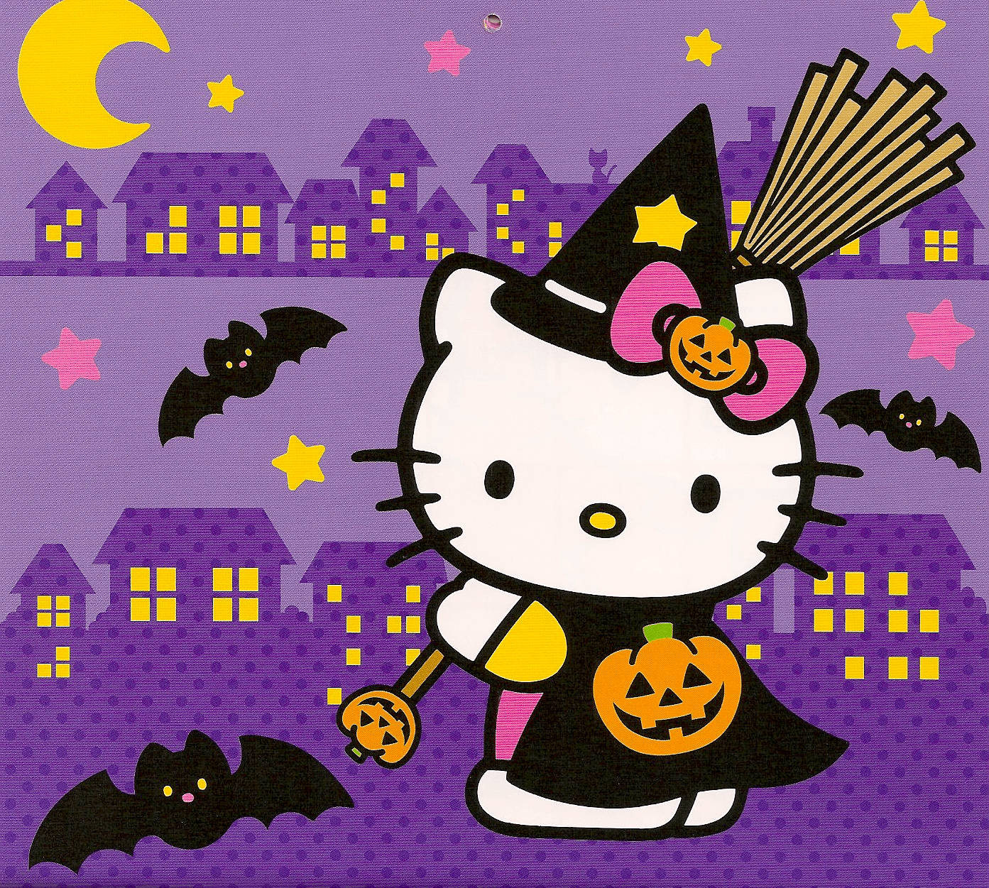 Hello Kitty Απόκριες Χαριτωμένη Μάγισσα Ταπετσαρία