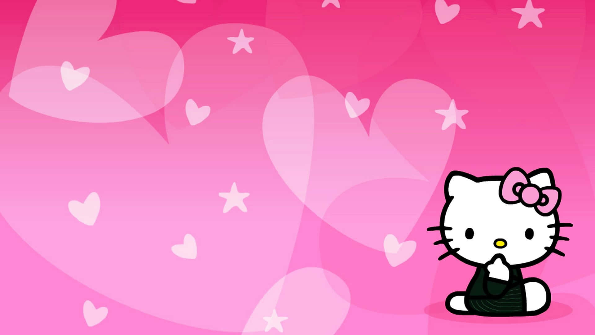 Hello Kitty με Διαφανή Σχήματα στο Φόντο Ταπετσαρία