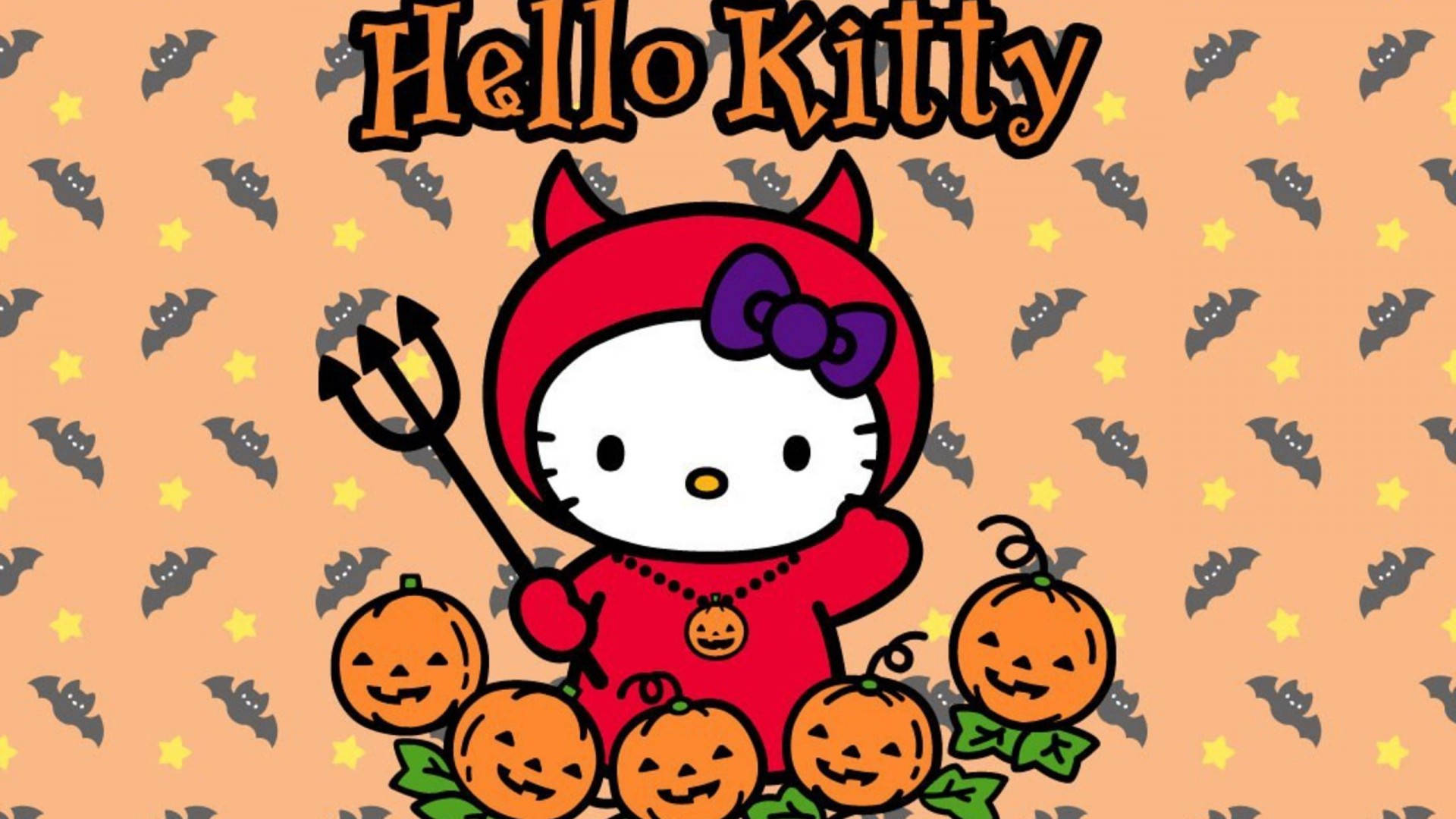 Hello Kitty Halloween Κόκκινος Διάβολος Ταπετσαρία