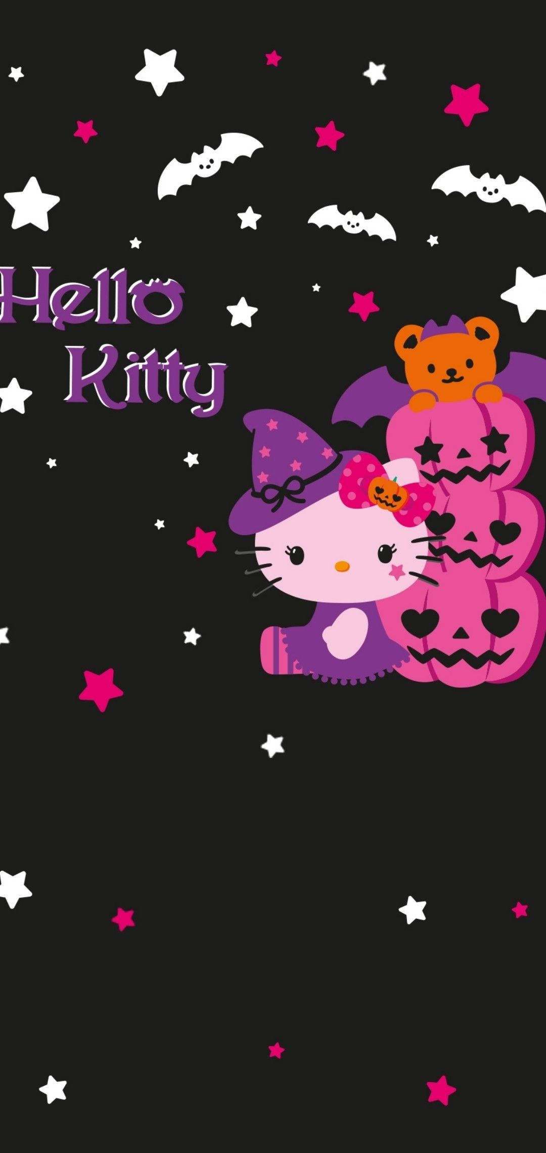 Hello Kitty Halloween Ροζ Jack O'Lanterns Ταπετσαρία