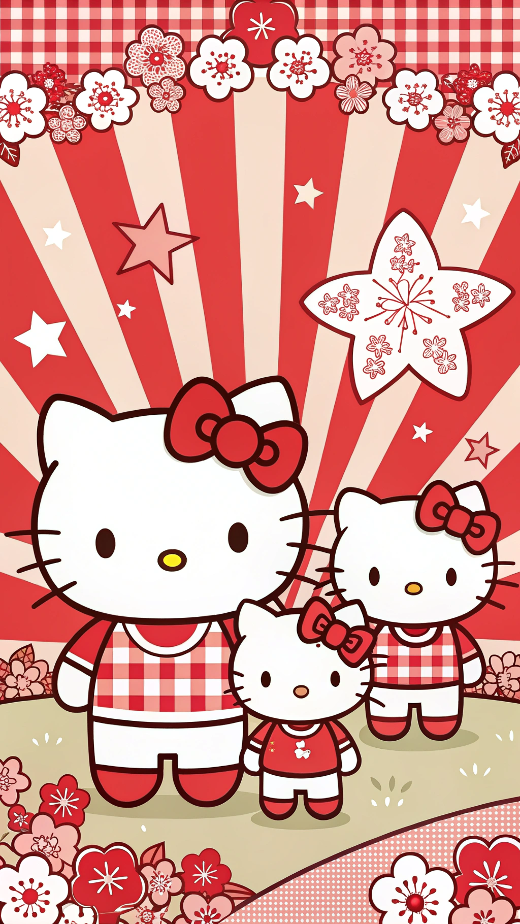 Η Εκρηκτική Στυλιστική Οικογένεια της Hello Kitty Ταπετσαρία