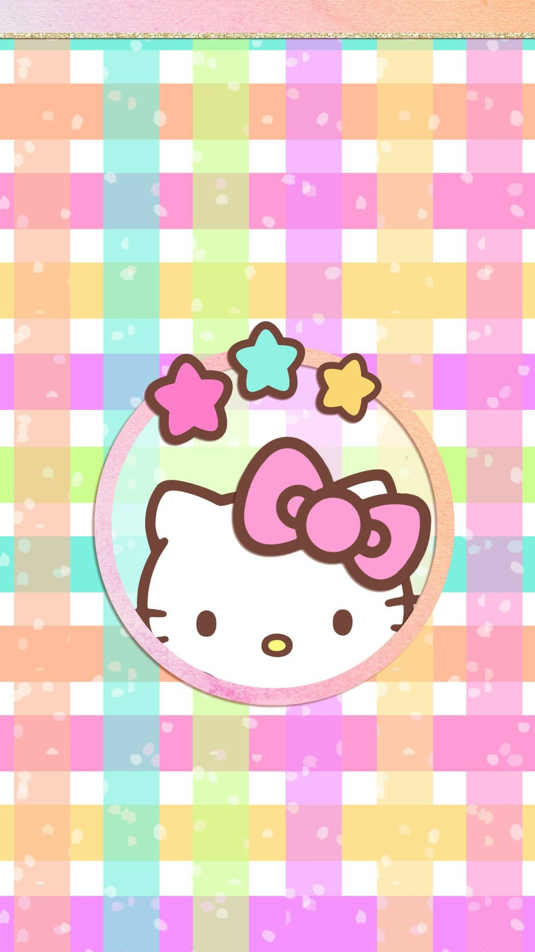 Ταπετσαρία Hello Kitty kawaii υφαντών παστέλ χρωμάτων. — Kawaii Ταπετσαρία