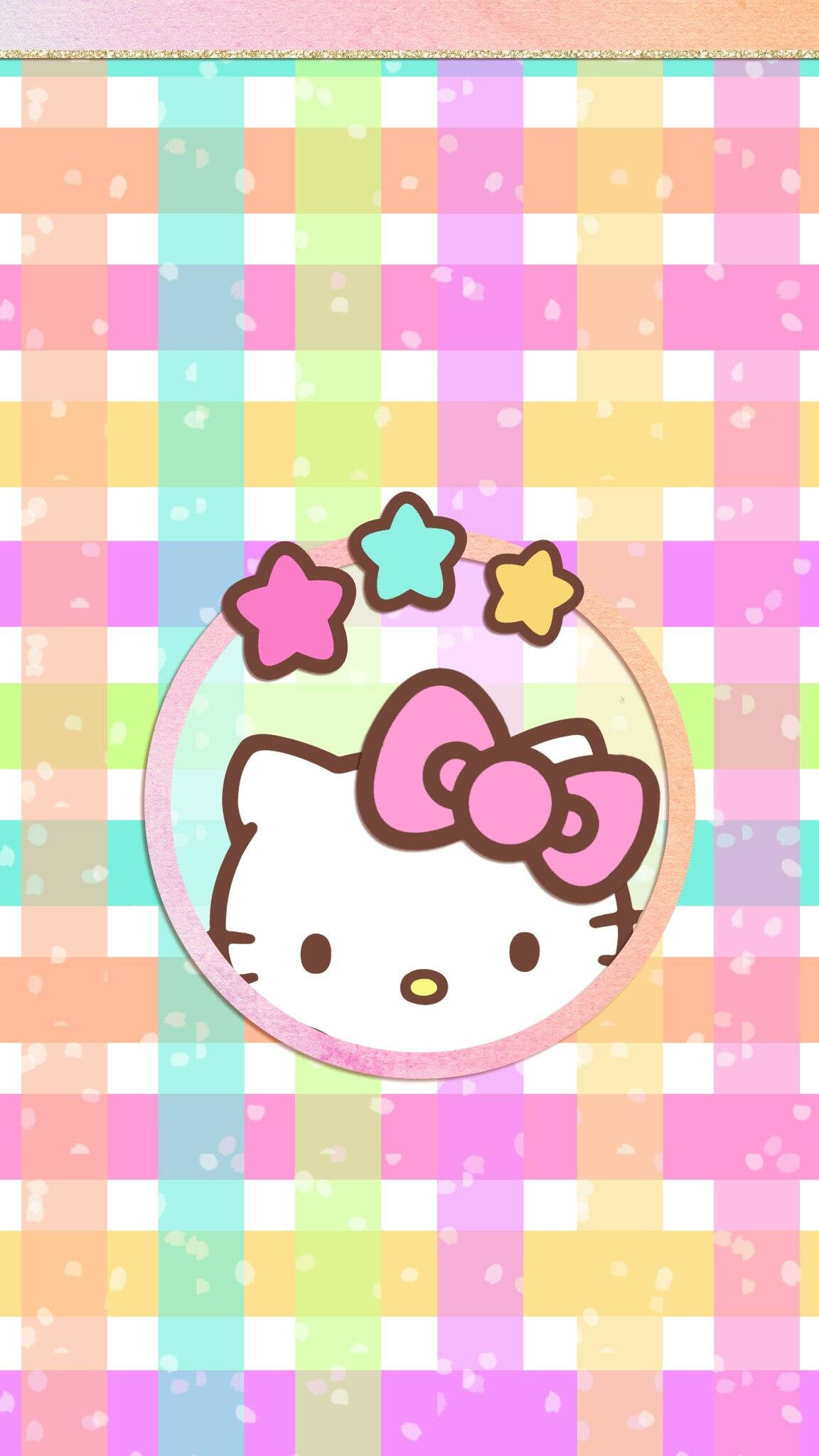 Hello Kitty Kawaii Υφαντό Παστέλ Ταπετσαρία