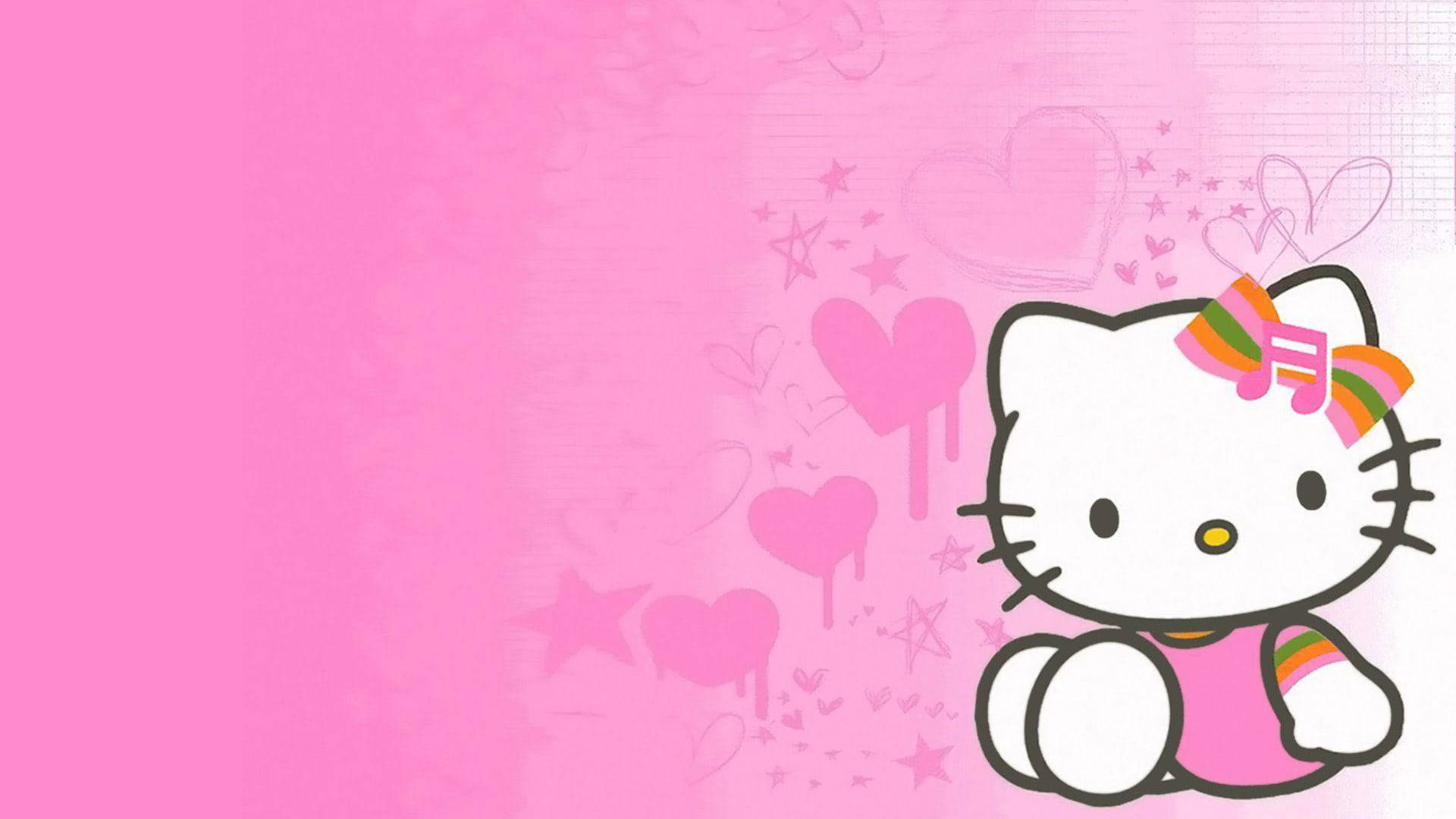 Ζωηρή Ροζ Ταπετσαρία Hello Kitty Ταπετσαρία