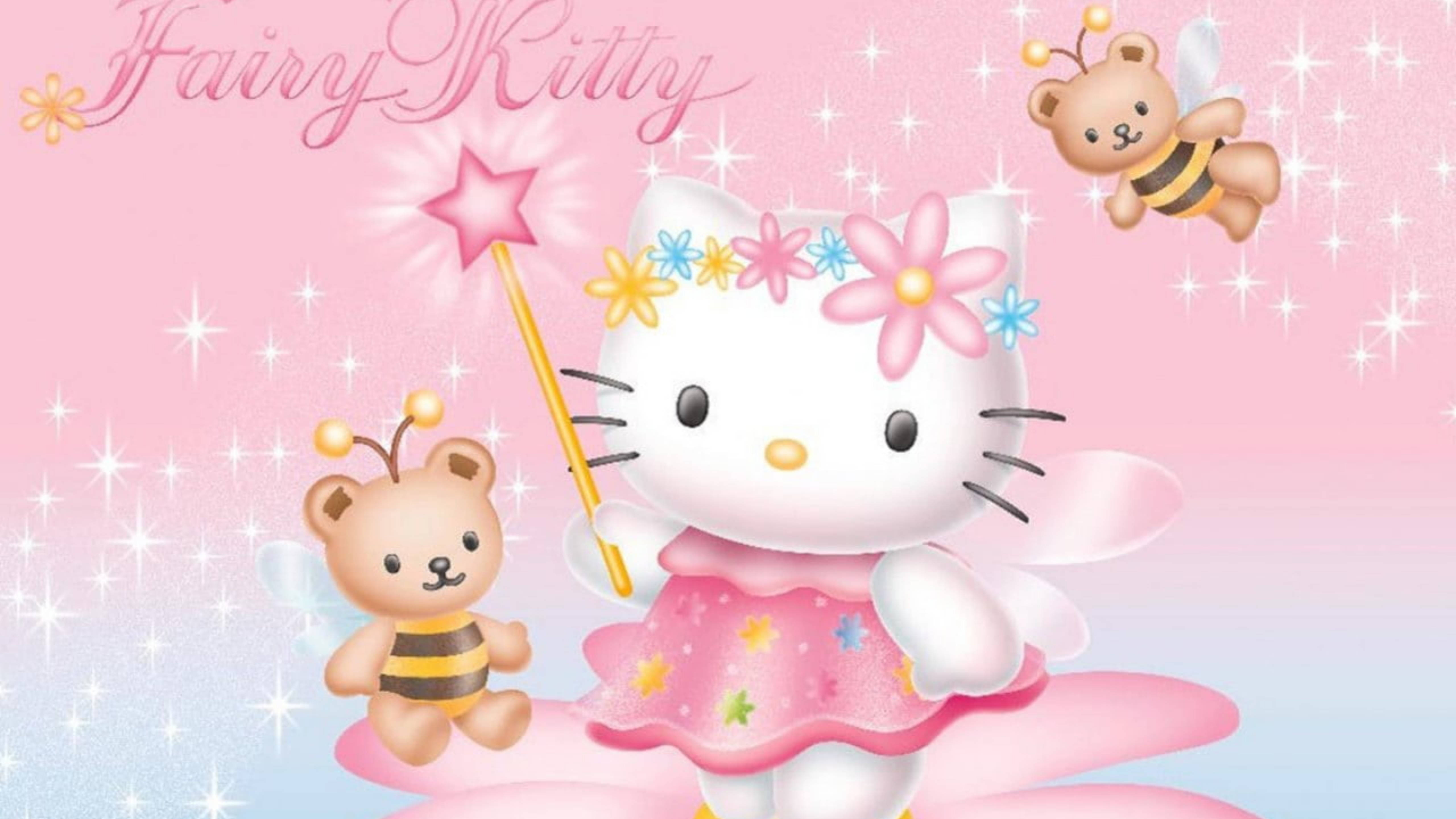 Hello Kitty Ροζ Νεράιδα Ταπετσαρία