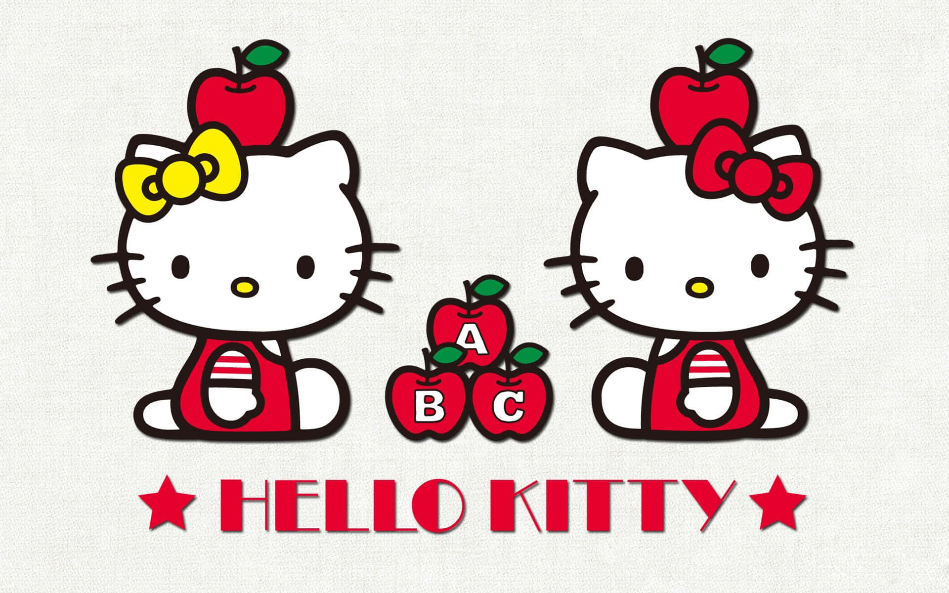Hello Kitty και Mimmy σε λευκό φόντο Ταπετσαρία