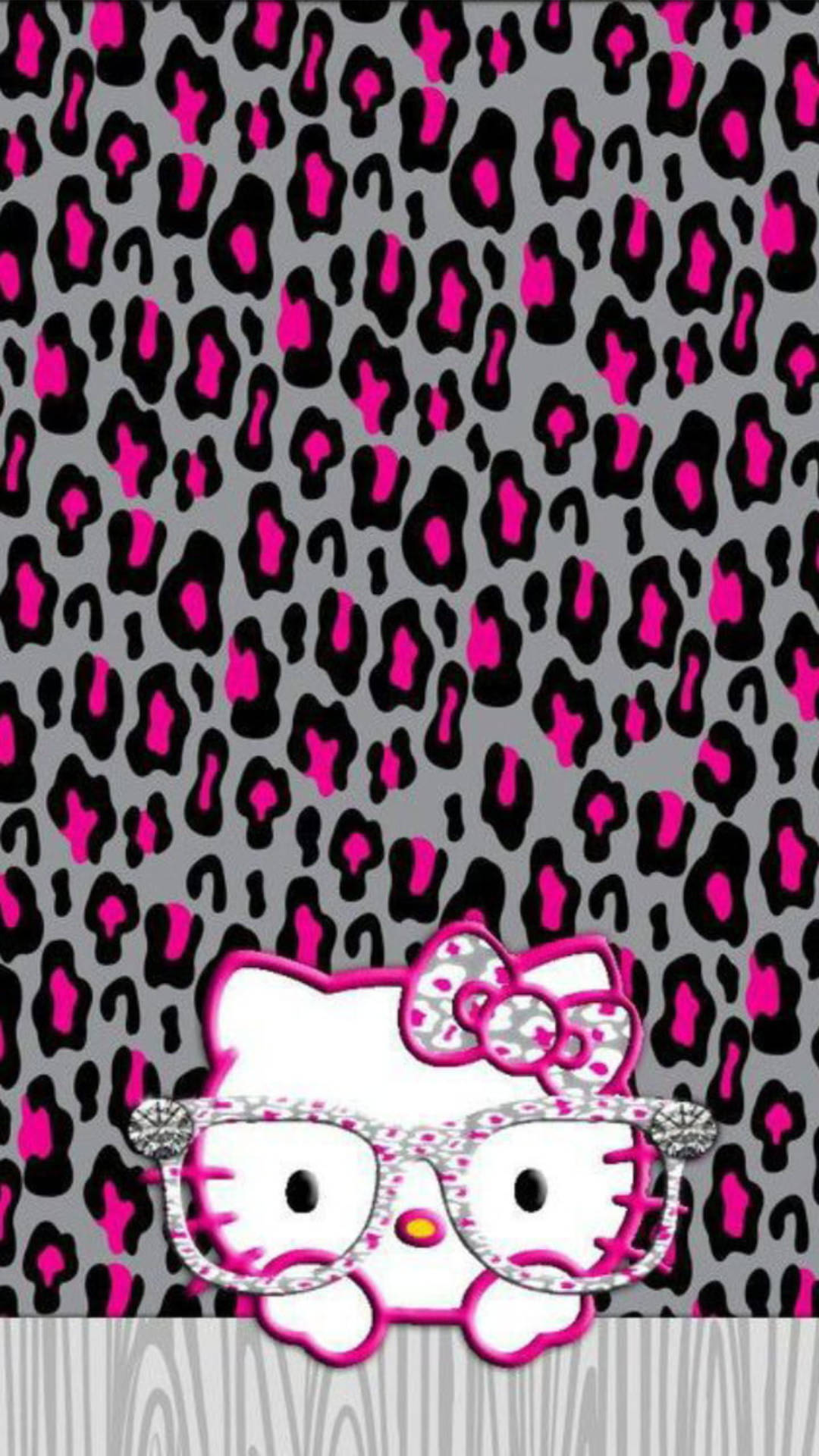 Hello Kitty σε Χαριτωμένο Λεοπάρ Μοτίβο Ταπετσαρία
