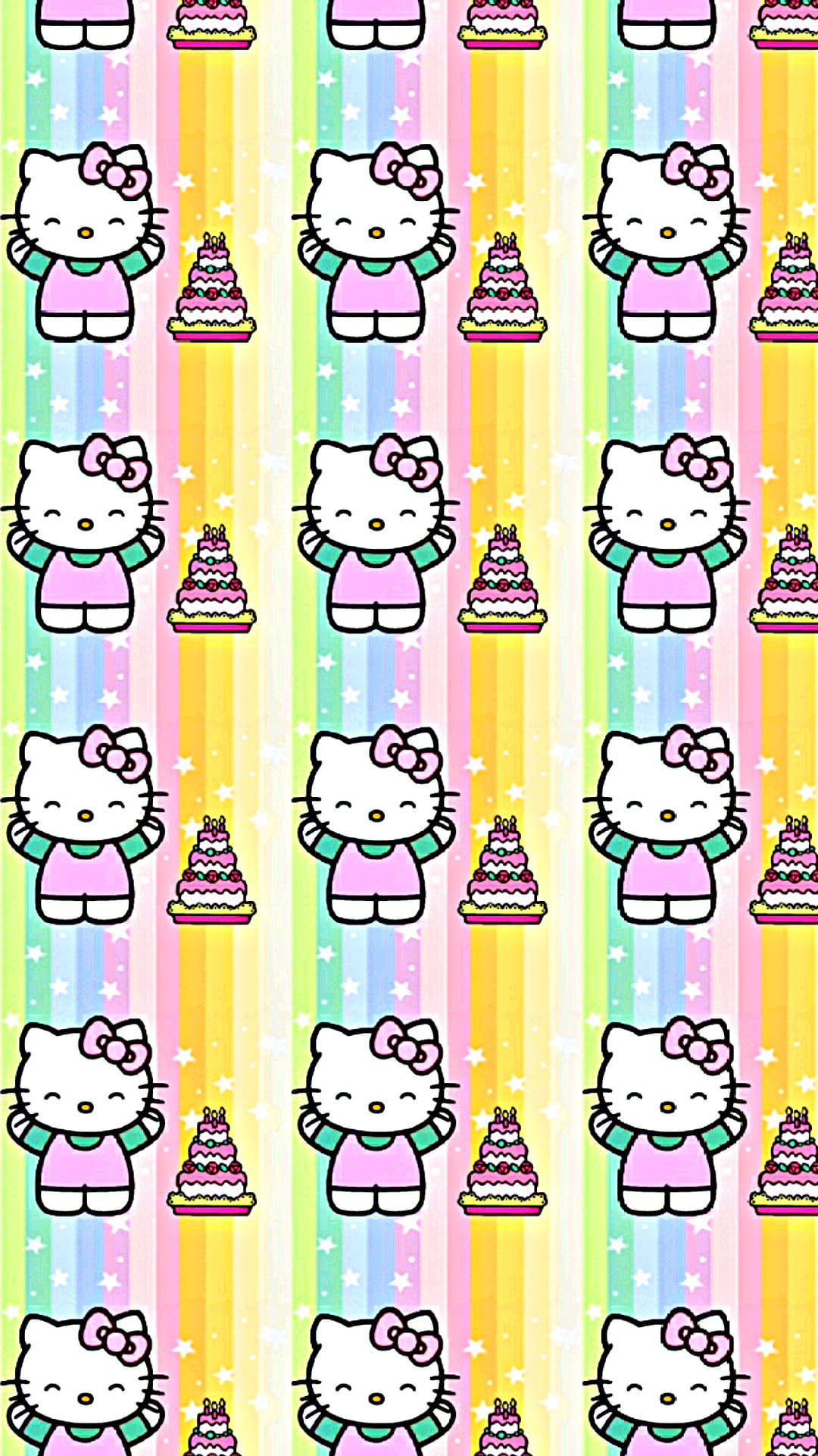 Hello Kitty σε Παστέλ Χρώματα Ταπετσαρία