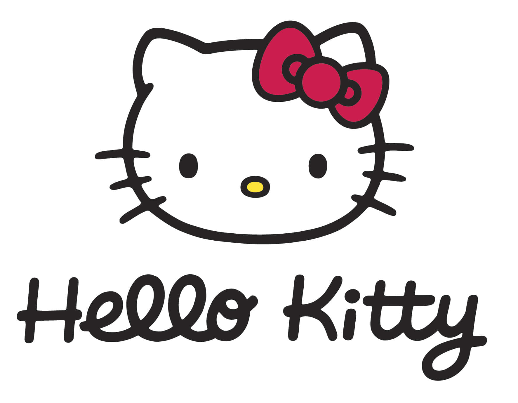 Λογότυπο Hello Kitty με κόκκινο φιόγκο Ταπετσαρία