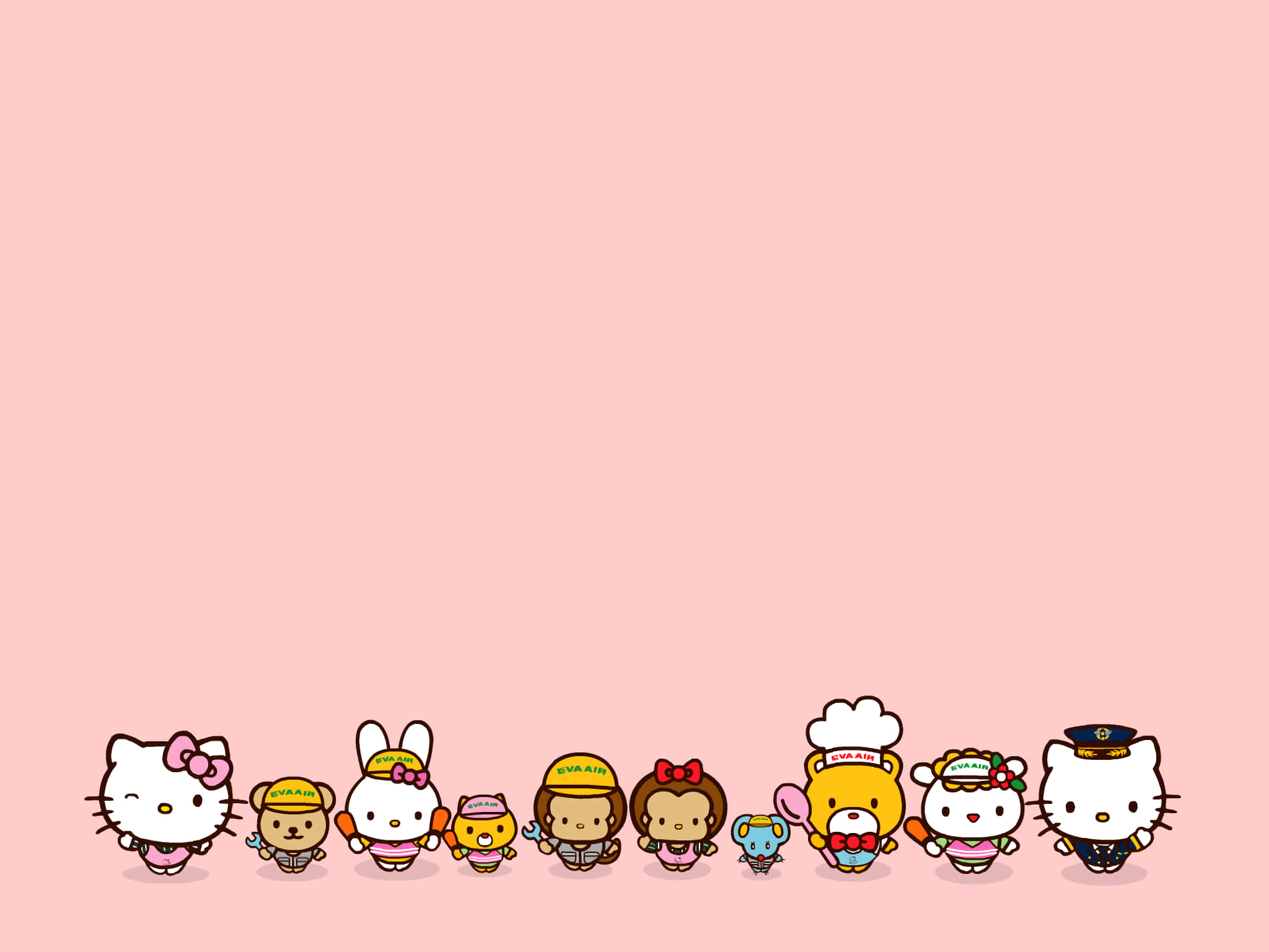 Hello Kitty δίπλα σε χαρακτήρες Sanrio Ταπετσαρία